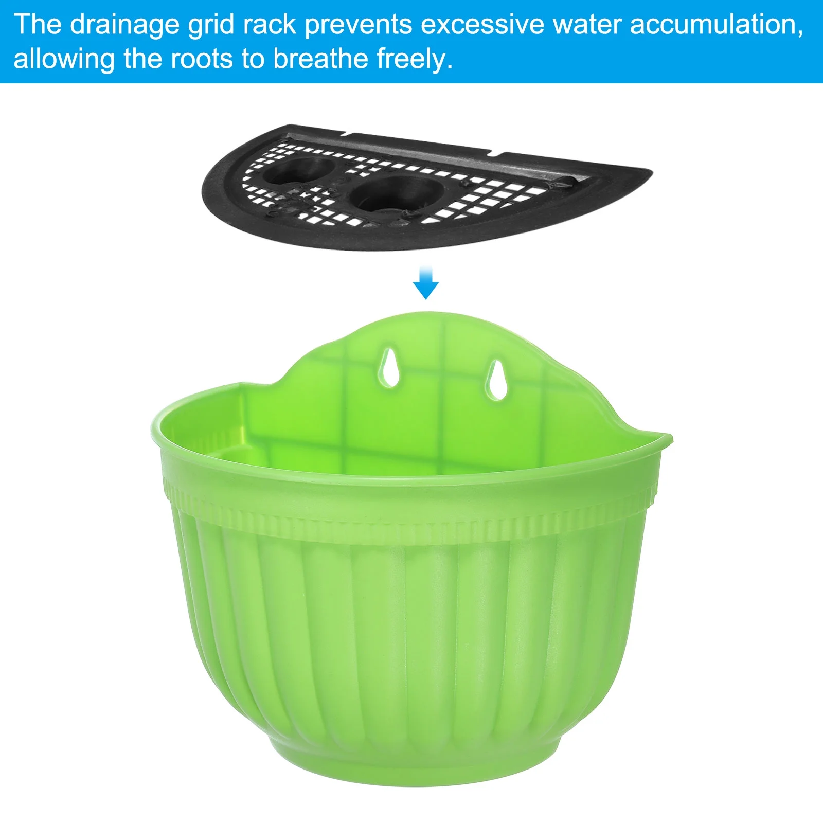 Uxcell 8 Inch Hanging Pot Planters with S Hooks and Stopper, Green 3 Pack