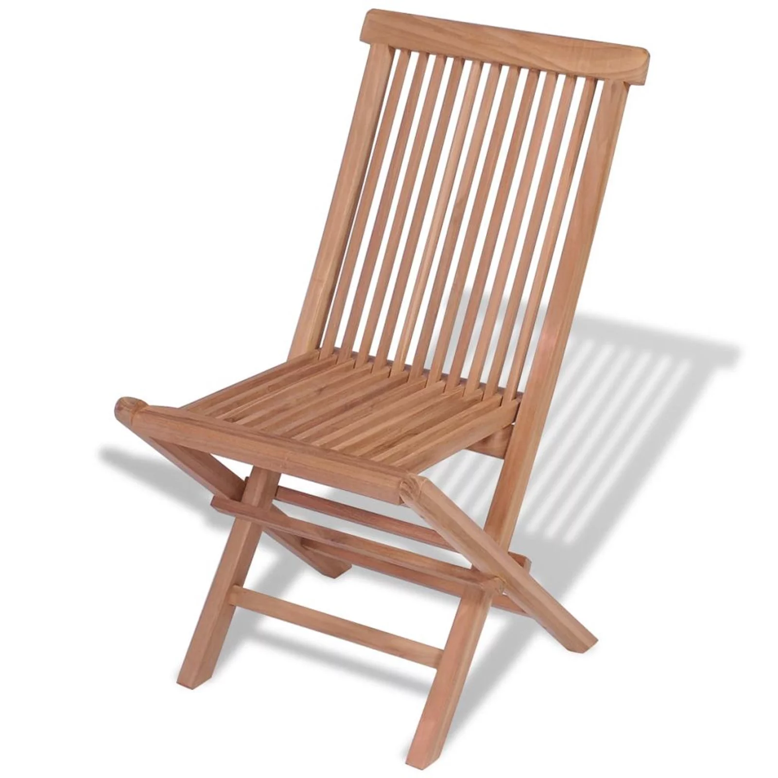 Andoer Folding Garden Chairs 4 pcs Solid Teak Wood