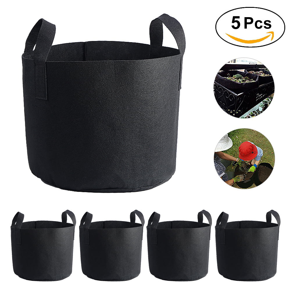 Viccilley Plant Grow Bag - 1/2/3/5/7/10 Gallon Black Plants Growing Bag Vegetable Flower Aeration Planting Pot Container(30 x 37 cm（7 Gallon ）)