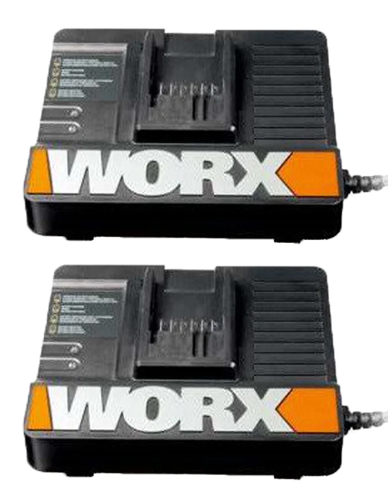 WORX 18-Volt Lithium-Ion Replacement Charger, 2 Pack, 30 Min Rapid Charger, WA3838,