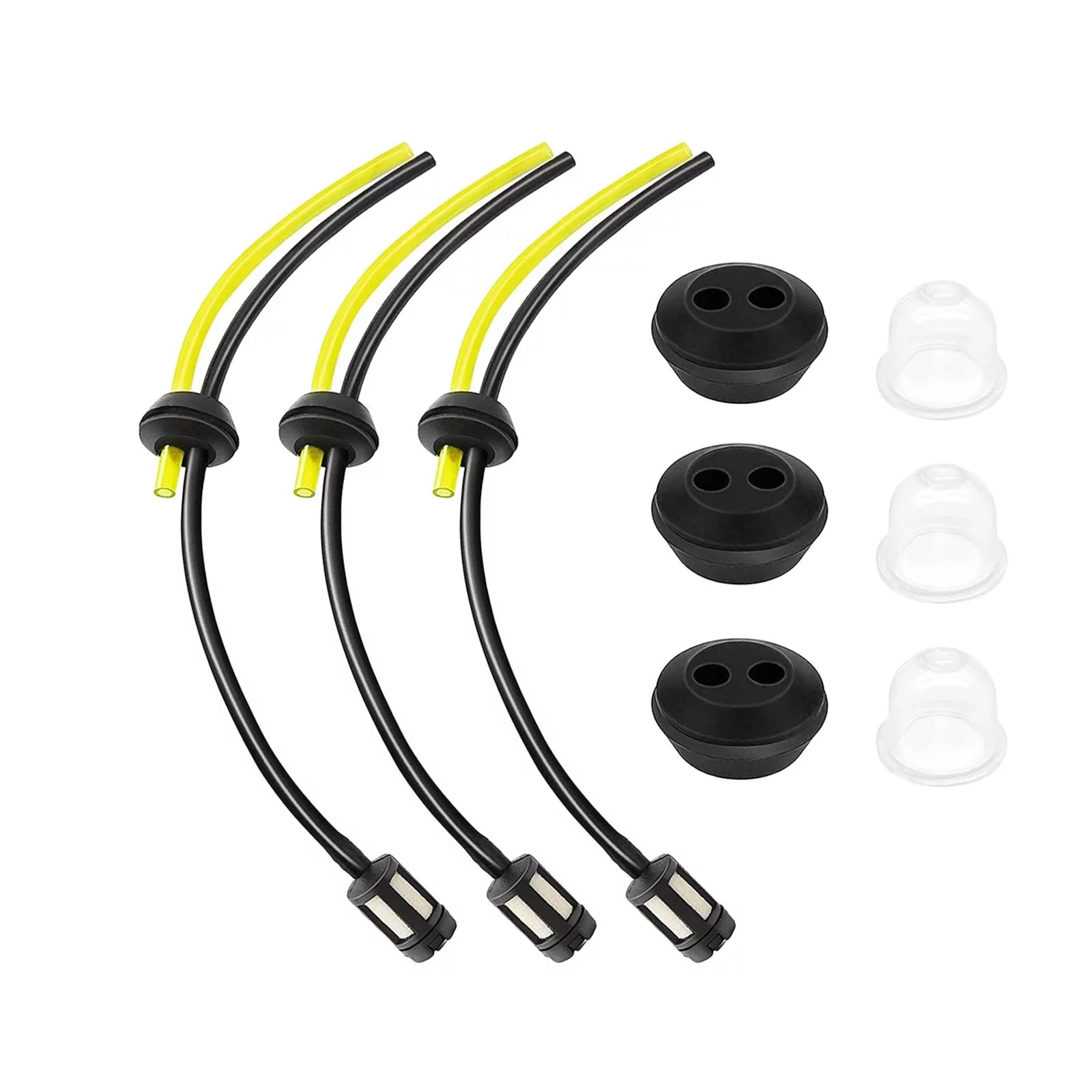 3 Pack Strimmer Fuel Pipe Grass Trimmer Fuel Line Fuel Line Grommet Assembly for