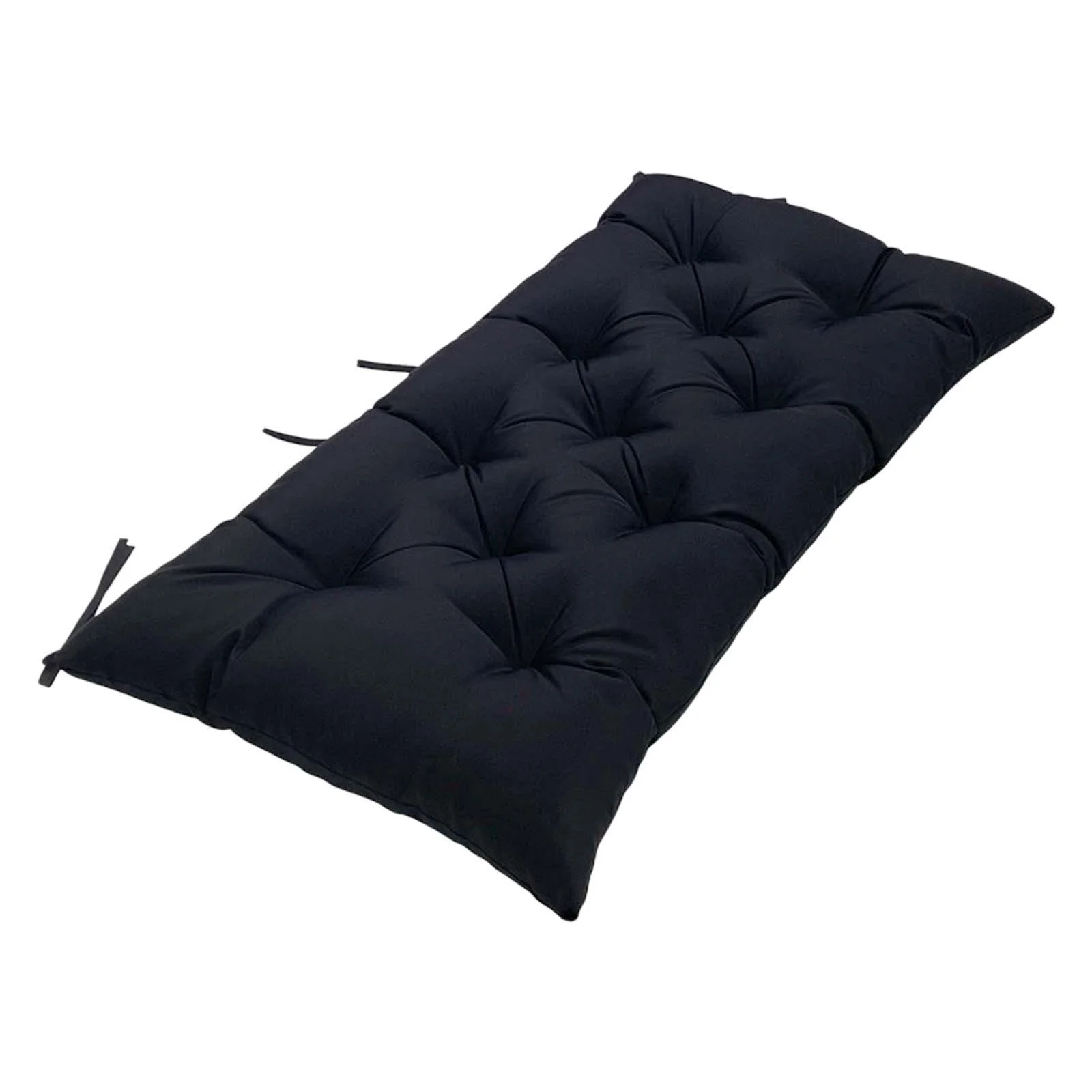 oshhnii Garden Bench Pad with Ties for Wicker Settee Porch Rockers Outdoor Furniture Black