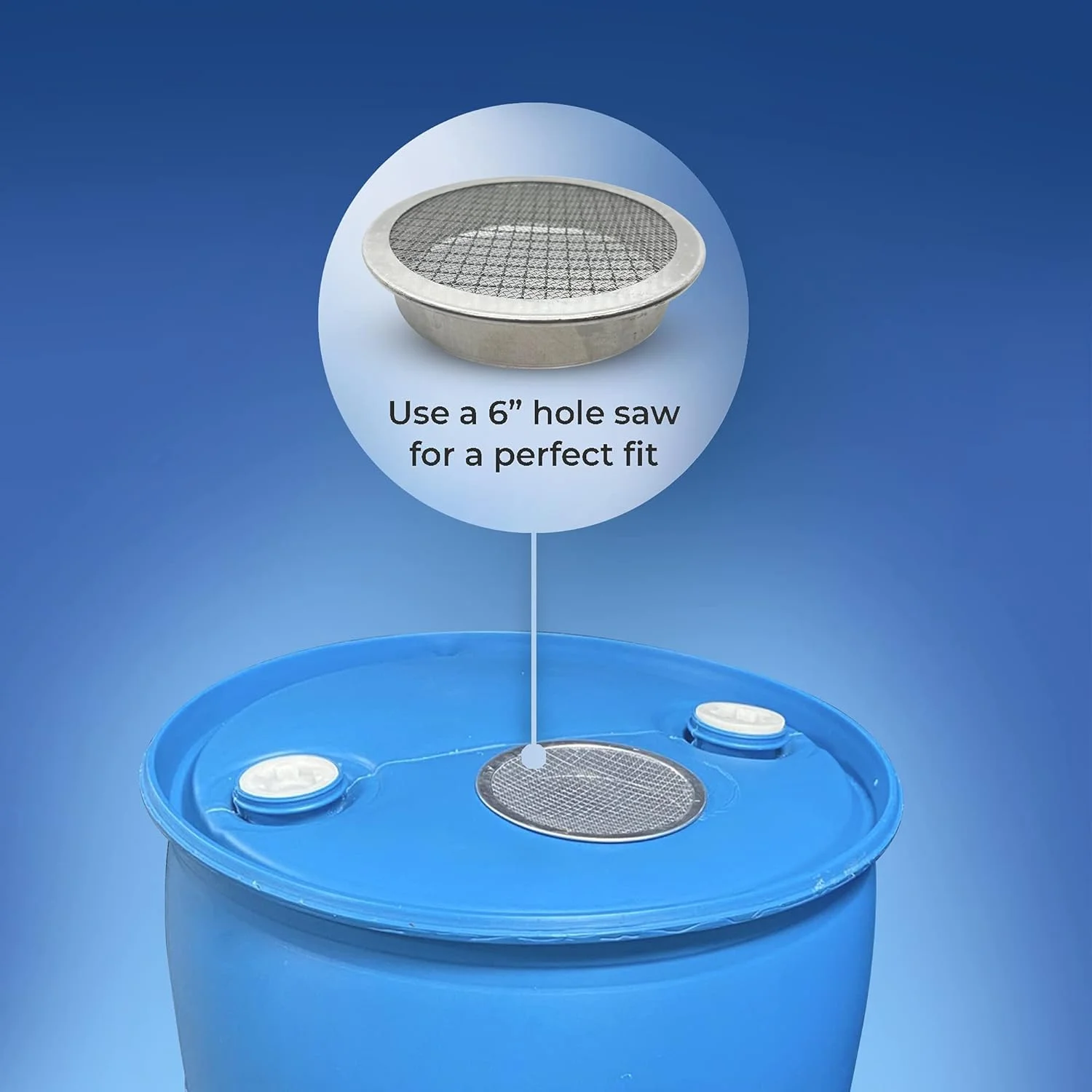 Rain Barrel Screen: 6 Inch Aluminum Installs In Minutes - Keep Mosquitos And Debris Out Of Your Rain Barrel - Rain Barrel Diverter Kit - Rainwater Collection System - Rain Barrels - Rain Barrel Kit