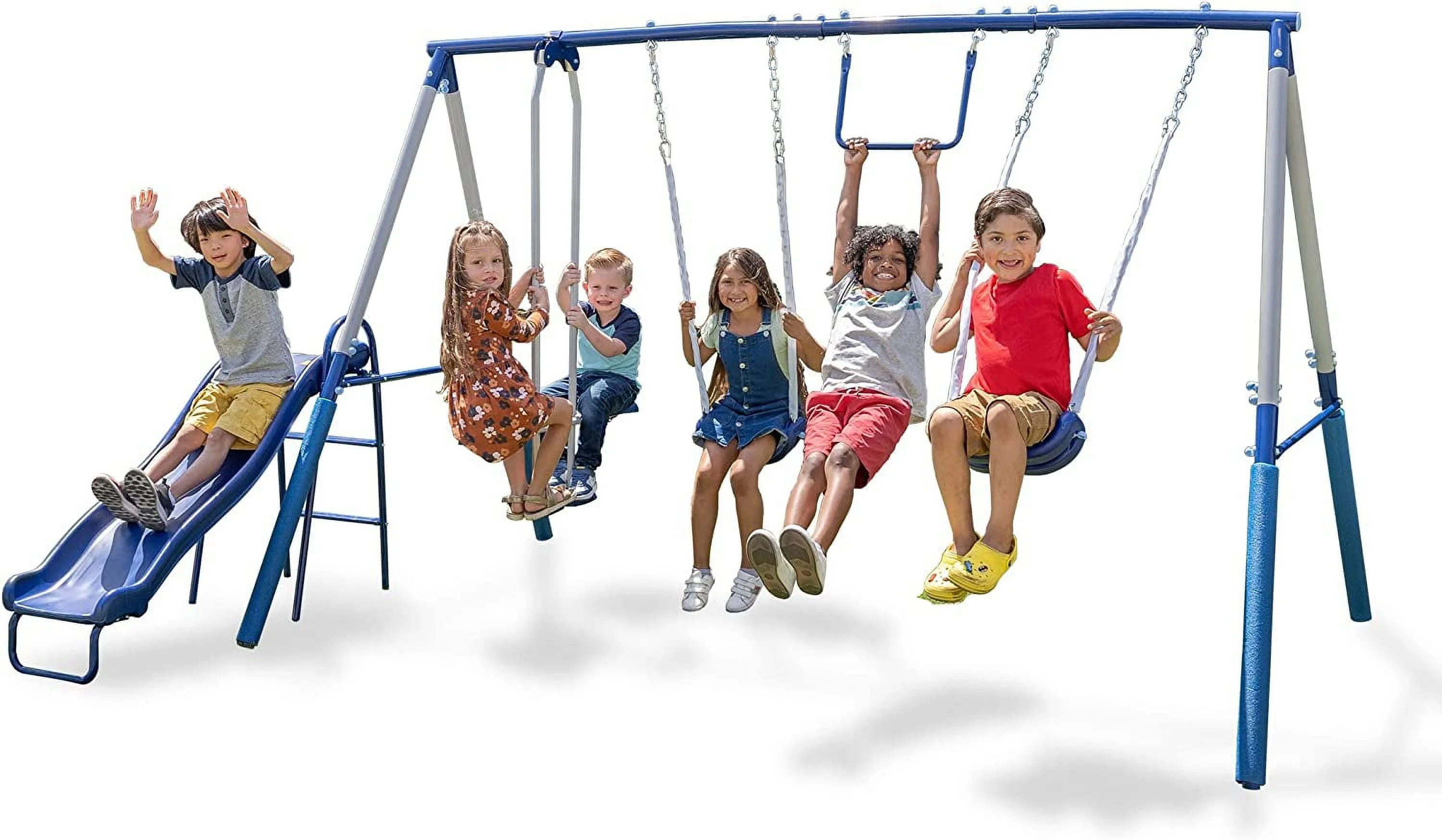 SportsPower Arcadia swing set-outdoor heavy-duty metal playset for kids with slide
