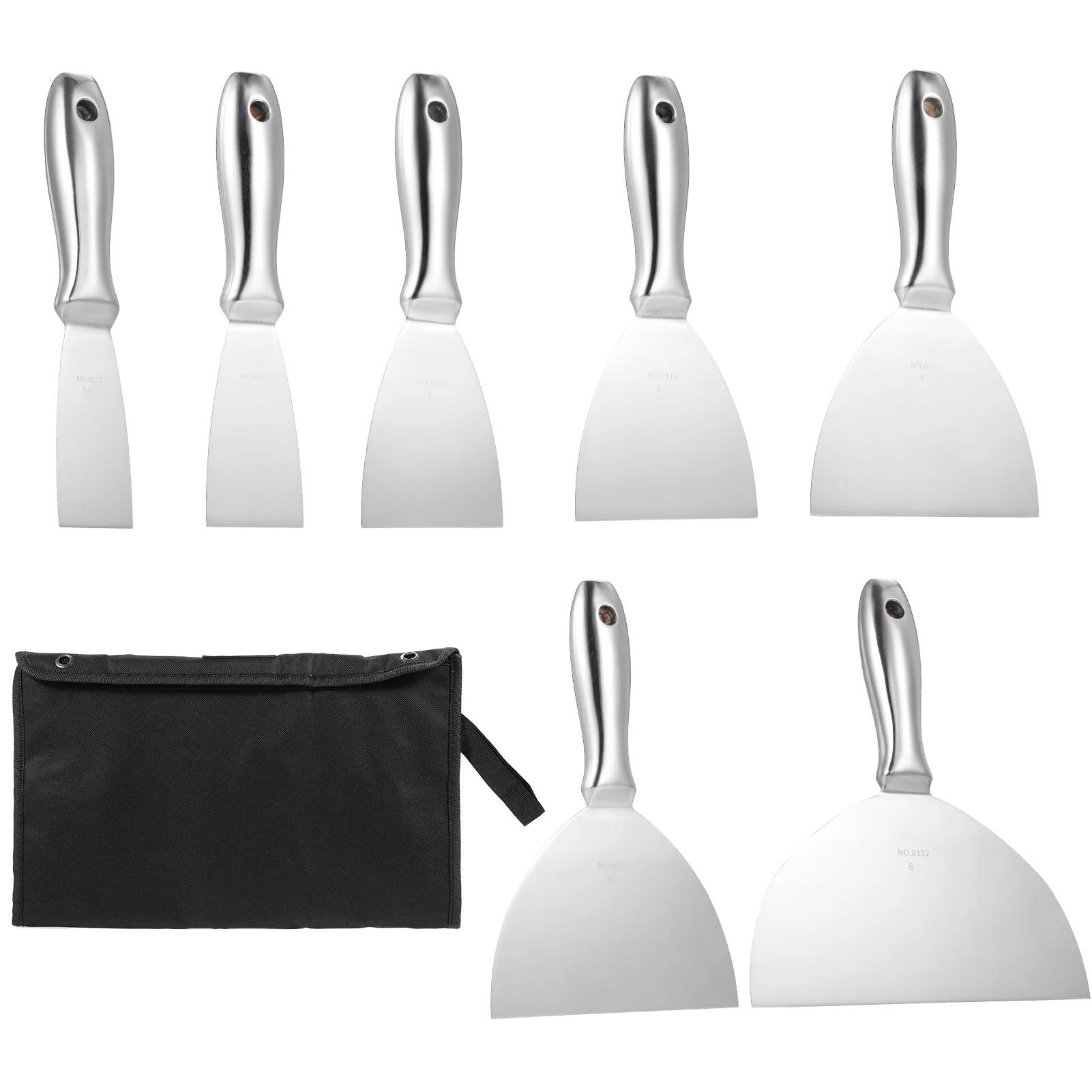 Hand tools shovel,Hand Tools Premium One Piece Mud Set 1.5/2/3/4/5/6/8 Scraper One Putty Knife 5pcs Putty Drywall Wallpaper Paint Scraper Knife Set All-stainless Steel Scraper Tool Drywall