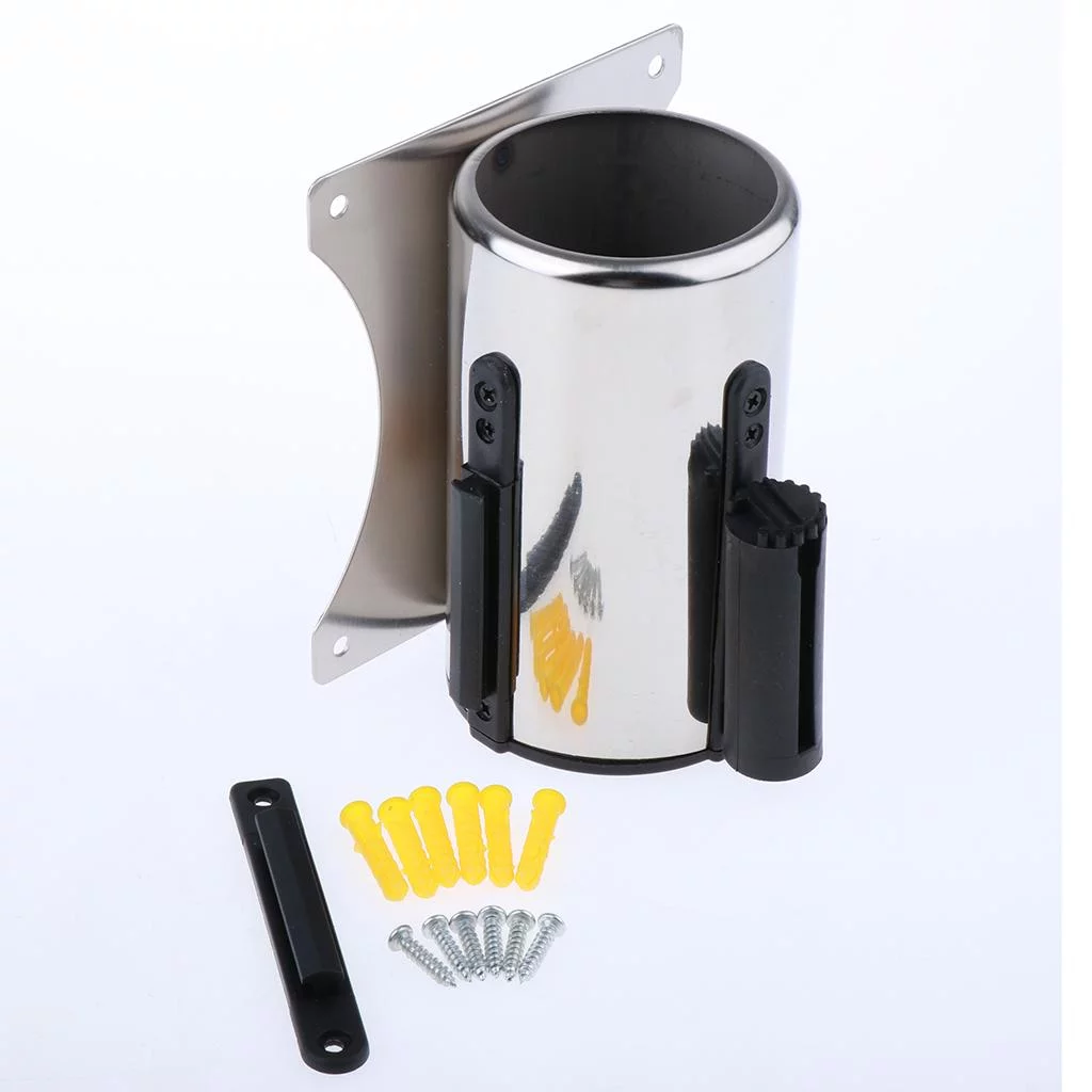 2pcs Queue Barrier Belt Stainless Steel Crowd Control Playground Retractable