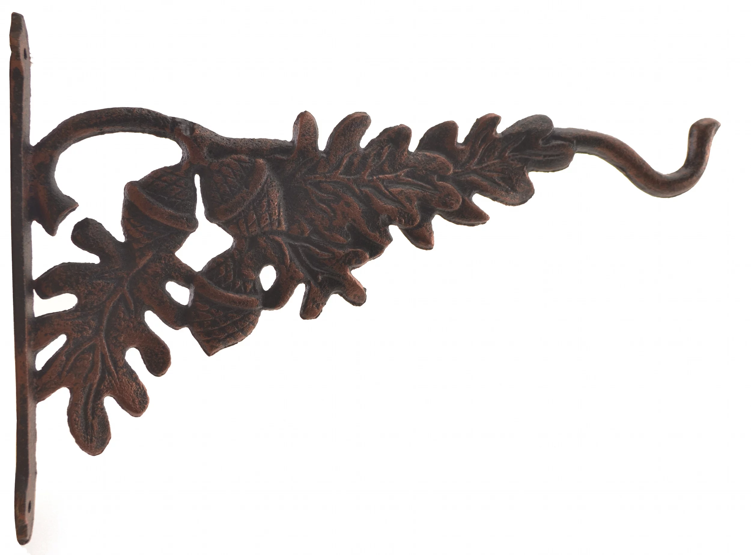 Decorative Plant Hanger - Oak Leaf & Acorn - Bronze Cast Iron - 12.625