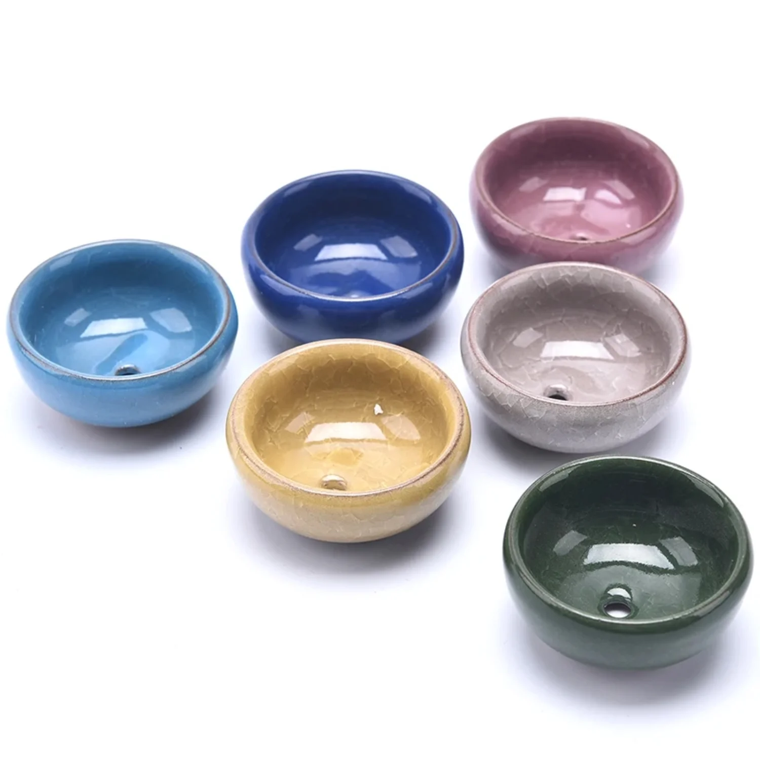 Cute Mini Ice-Crack Glaze Flower Ceramics Succulent Planter: Unique Garden Flowerpot for Office Decor and Plant Pot