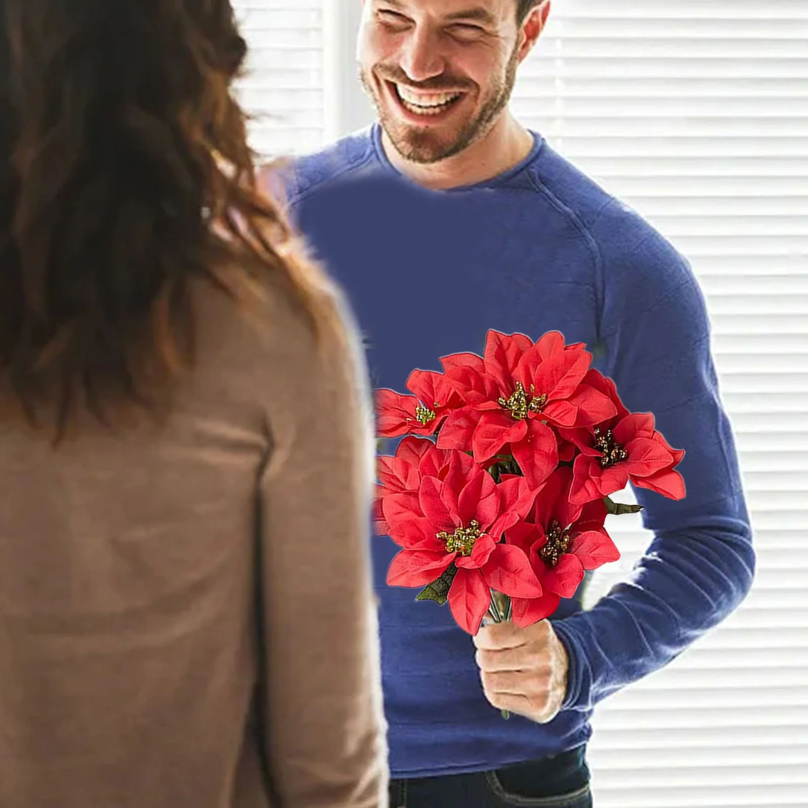 HALJEN Artificial Flowers for Outdoors in Pot Real Bouquet Performance Props Kindergarten Wedding Decoration Flowers Silk Flowers Flowers