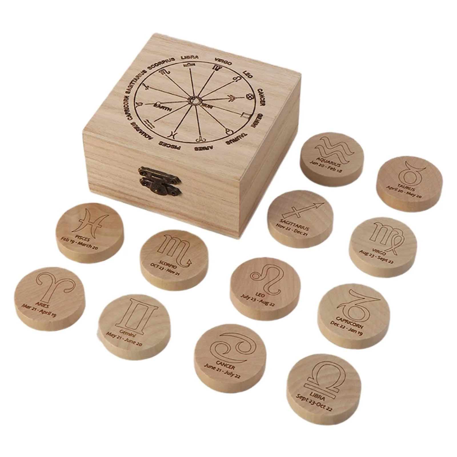 STARTIST Wooden Runes Set Elder Rune Set Meditation Witch Gift Witch Supplies Divinatory Tools Witches Runes for Home Office Desk Yoga B