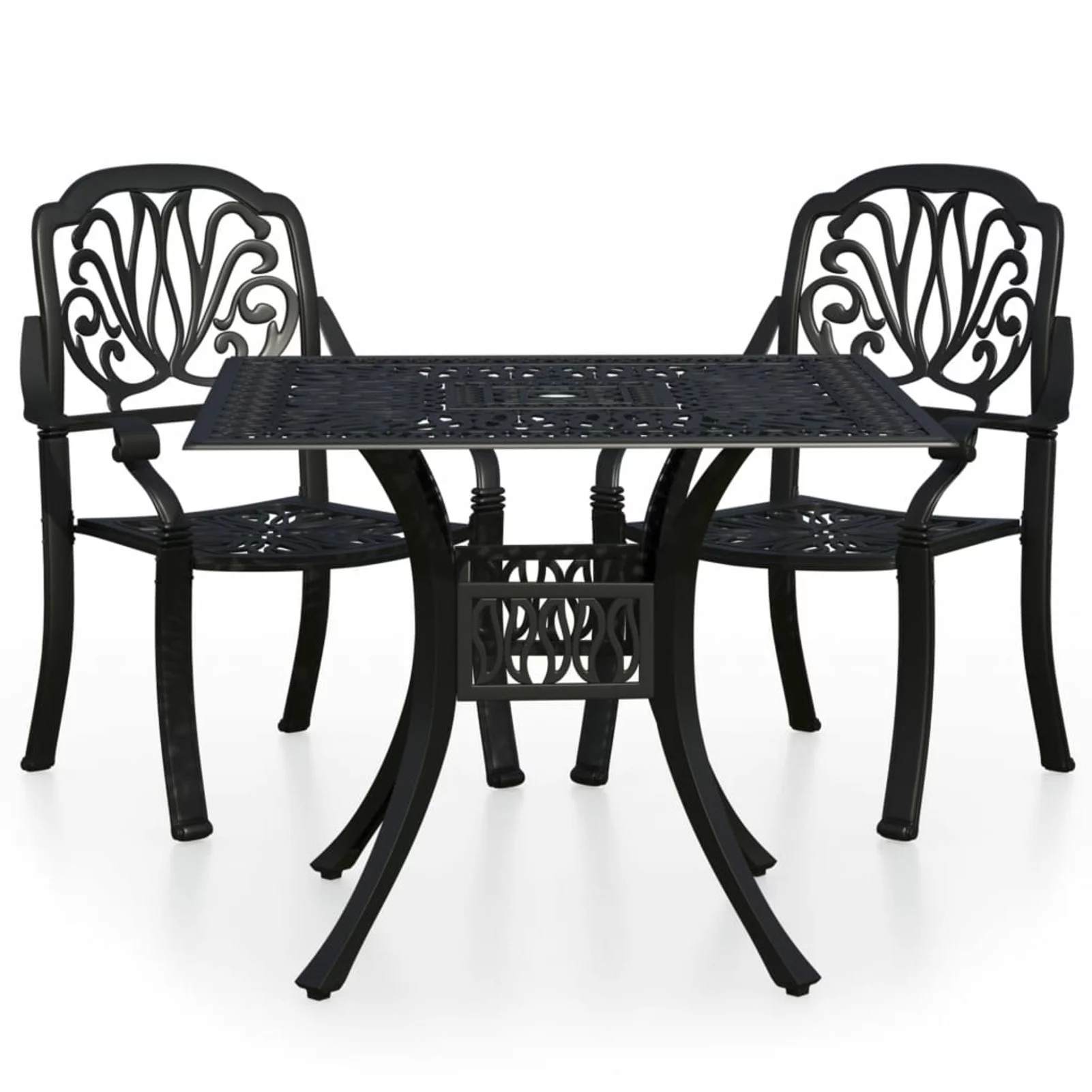 walmeck 3 Piece Bistro Set Cast Aluminum Black