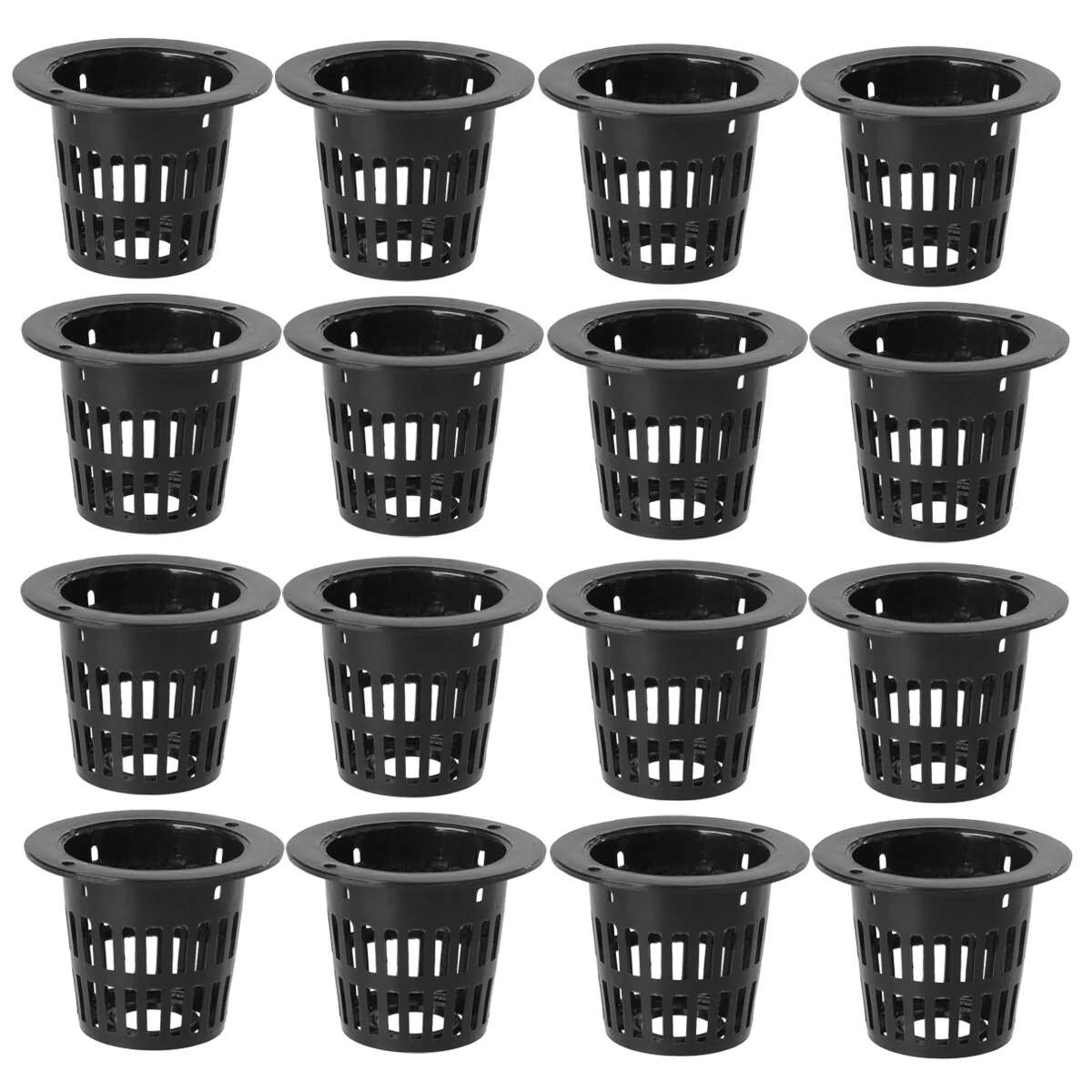 Gongxipen 50pcs 33-42mm Slotted Mesh Soilless Culture Vegetable Net Pots Baskets Cups for Hydroponics Aquaponics Orchids (Black)