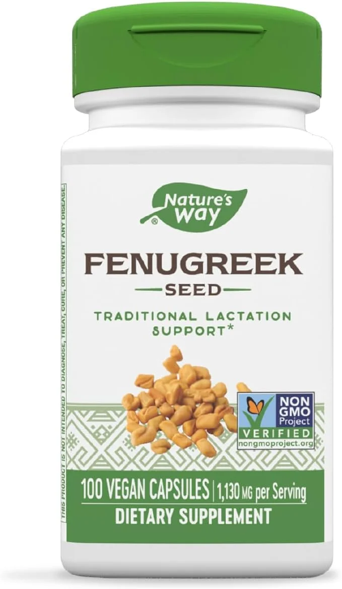 Nature's Way Fenugreek Seed, Traditional Lactation/Breastfeeding Support*, 1,130 mg per Serving, 100 Vegan Capsules