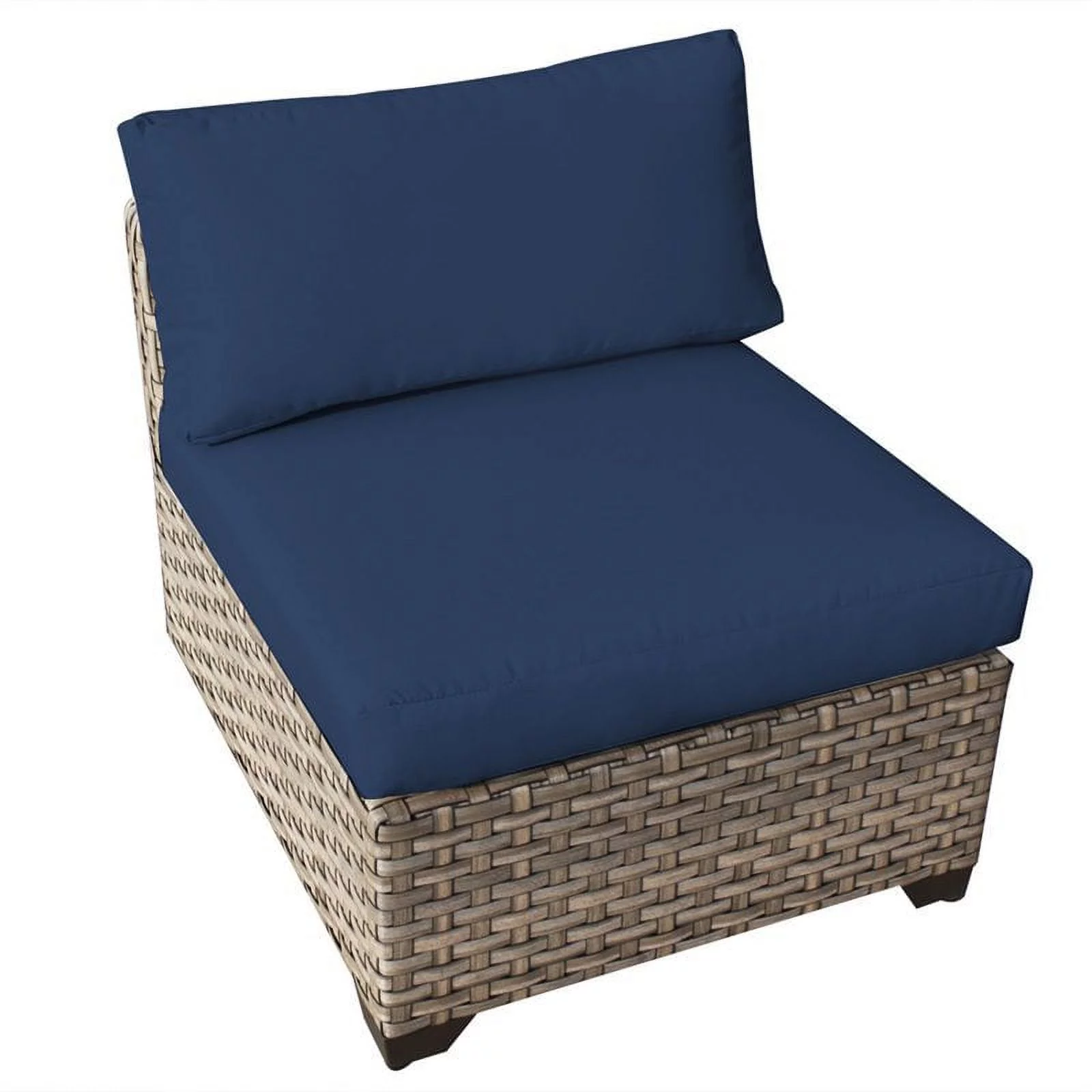 Bowery Hill Armless Patio Chair in Navy (Set of 2)