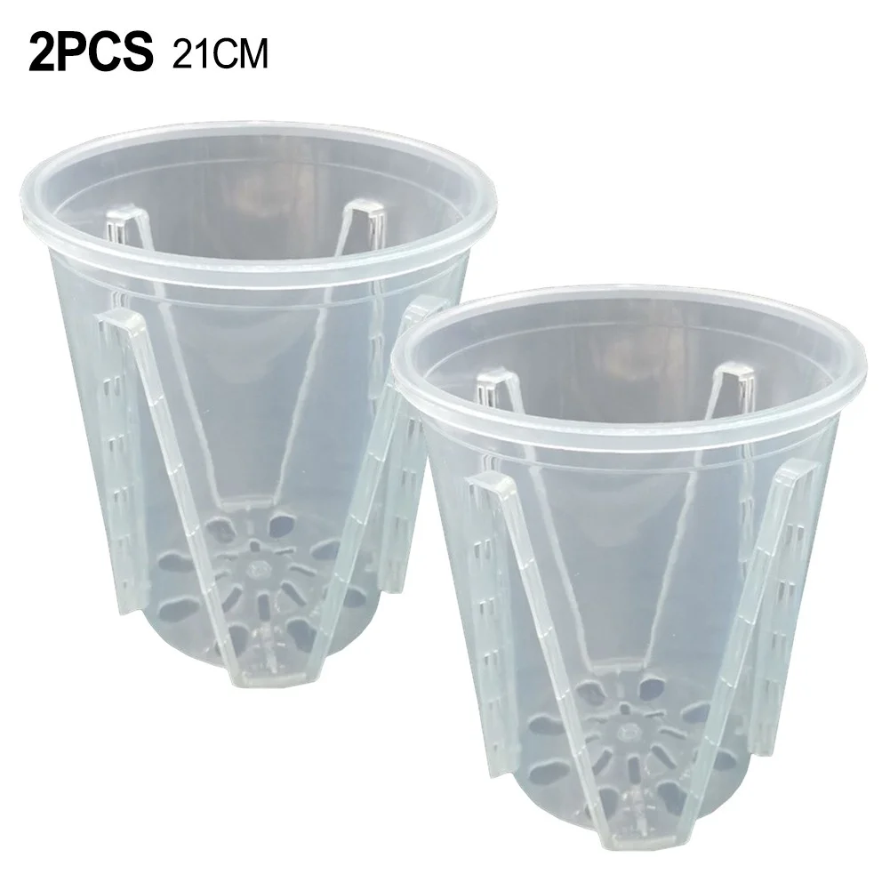 2× Breathable Transparent Orchids Flower Pots for Planting Phalaenopsis