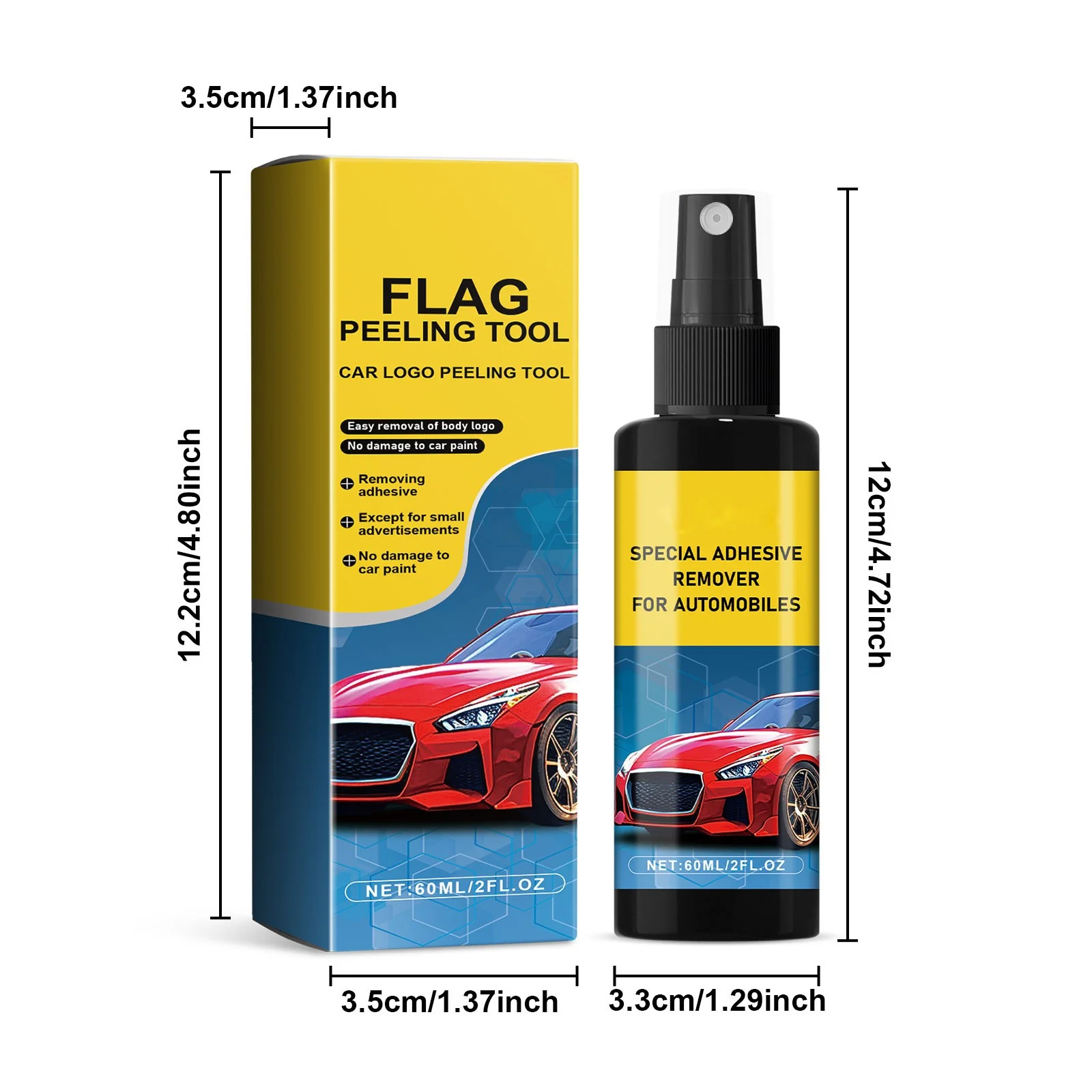 Multi Functional Car Sticker Remover Remover Cleaning Agent Suitable For Labels On Glass Vehicles And RV Bricks [60ML] Soap for Fiberglass Seat for Fabric Car Hard Water Shower Air Stone Bubble Wall