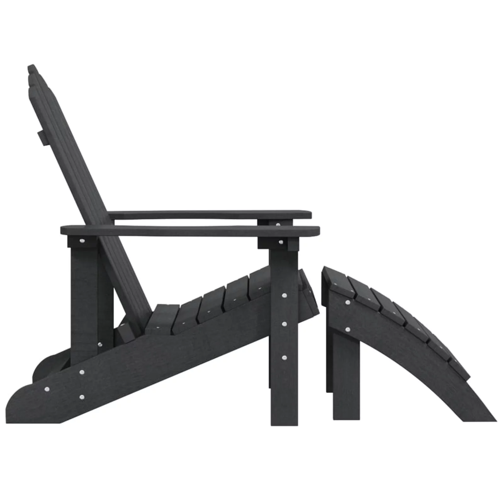 Andoer Patio Adirondack Chair with Footstool HDPE Anthracite