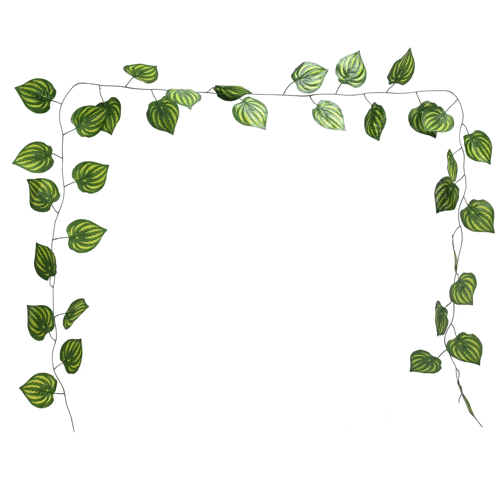Artificial Hanging Decor Simulation Watermelon Leaf Rattan Green Leaf Plant Ceiling Decoration Vine for Garden