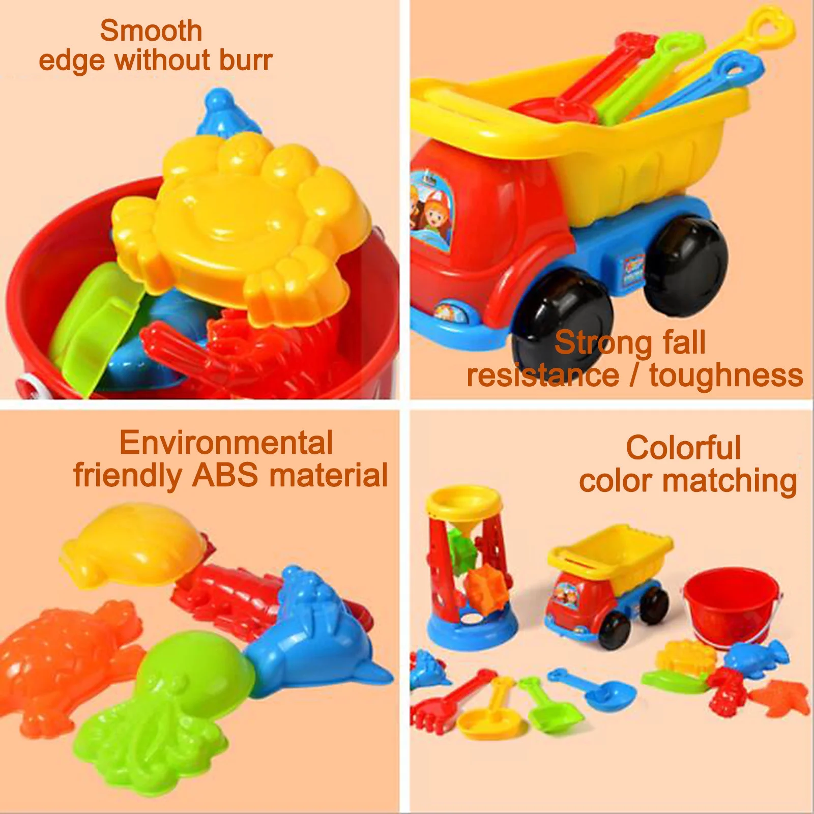 DYWADE 4th of the July Outdoor Toys For Toddlers 3-5 16 Piece Beach Toy Sand Set Sand Play Sandpit Toy Summer Outdoor Toy