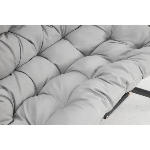 Buumin 2 person wicker double swing chair with cushion grey