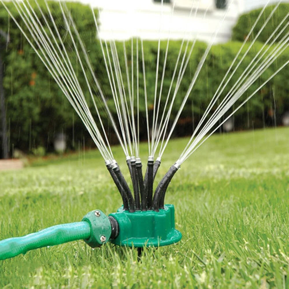Garden and Lawn Flower Sprinkler 360 Degree Automatic Rotary Spray Nozzle，Irrigation Sprayer Sprinkler Head Flower Watering Sprinkler, Multi Nozzle Lawn Garden Shower, Gardening Tool
