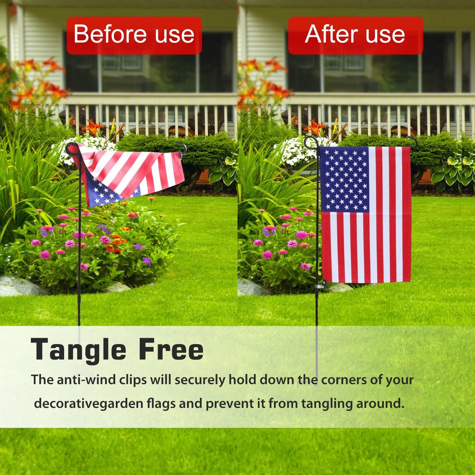 iju7gthy 4th of july 10pcs Seasonal Garden Flags Stoppers Rubber Stoppers Anti Wind Clips Set Keep Your Flag From Tangling Around