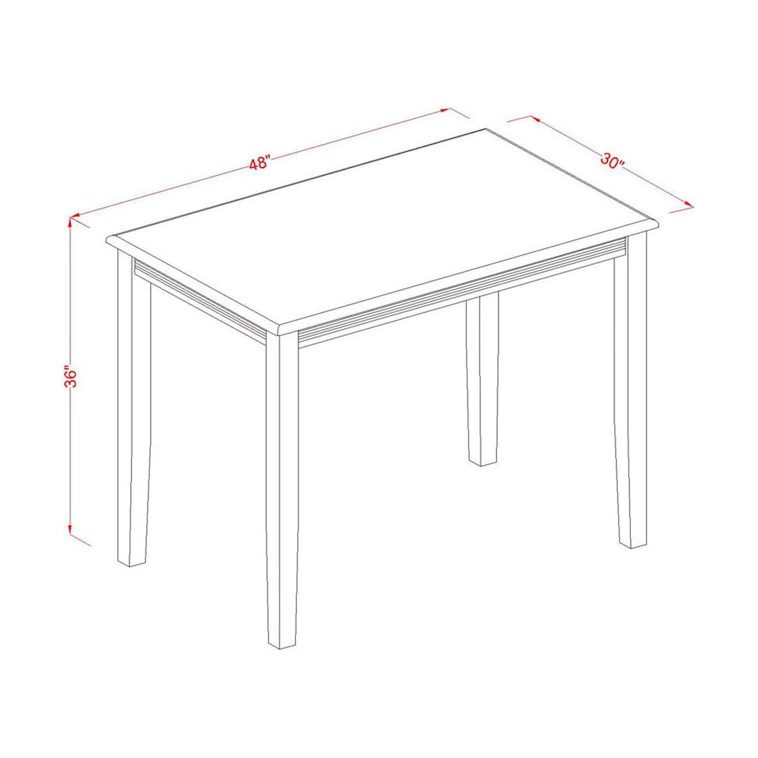 East West Furniture Yarmouth 3-piece Wood Dining Table and Chair Set in Mahogany