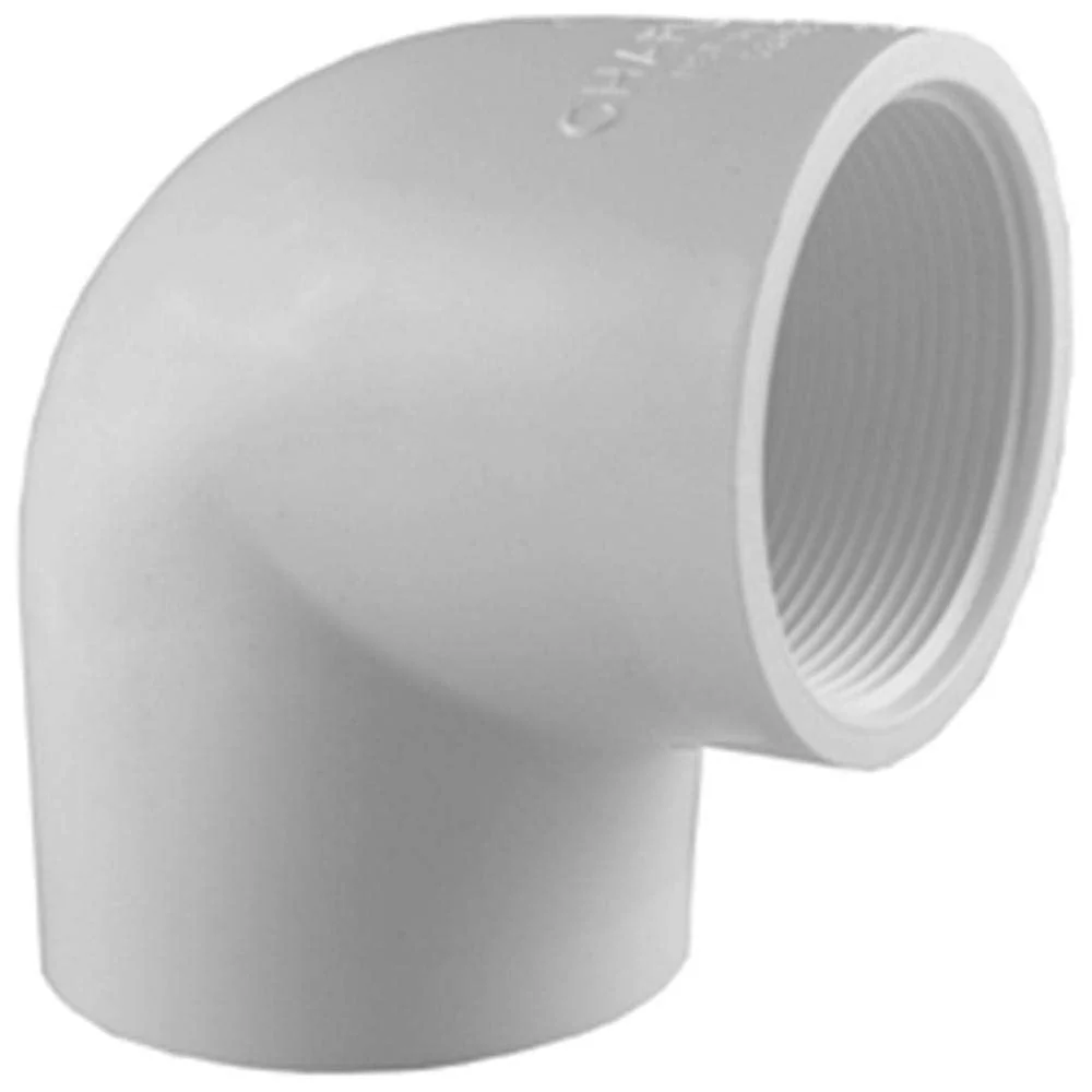 Charlotte Pipe PVC 02301 1200HA 90 Degree Elbow, White, Each