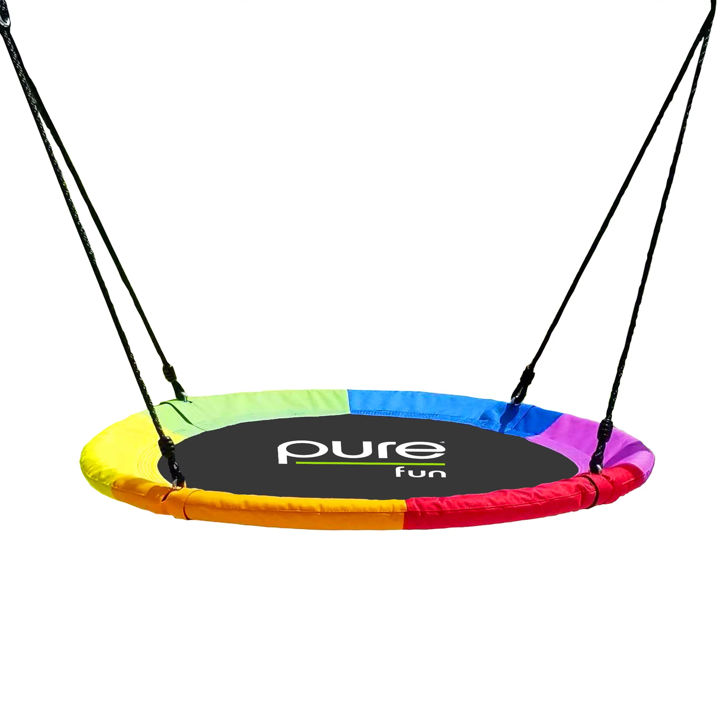 Pure Fun 40-inch Rainbow Flying Saucer Tree Swing, 300lb Weight Limit