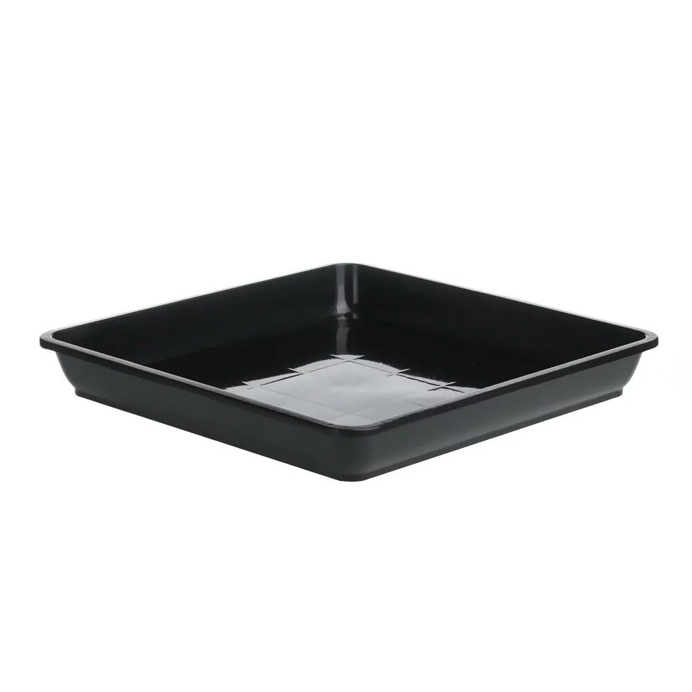 Deformation-resistant Indoor Home Outdoor Square Garden Supplies Planter Tray Drip Tray Flower Pot Tray BLACK 30 X 30CM