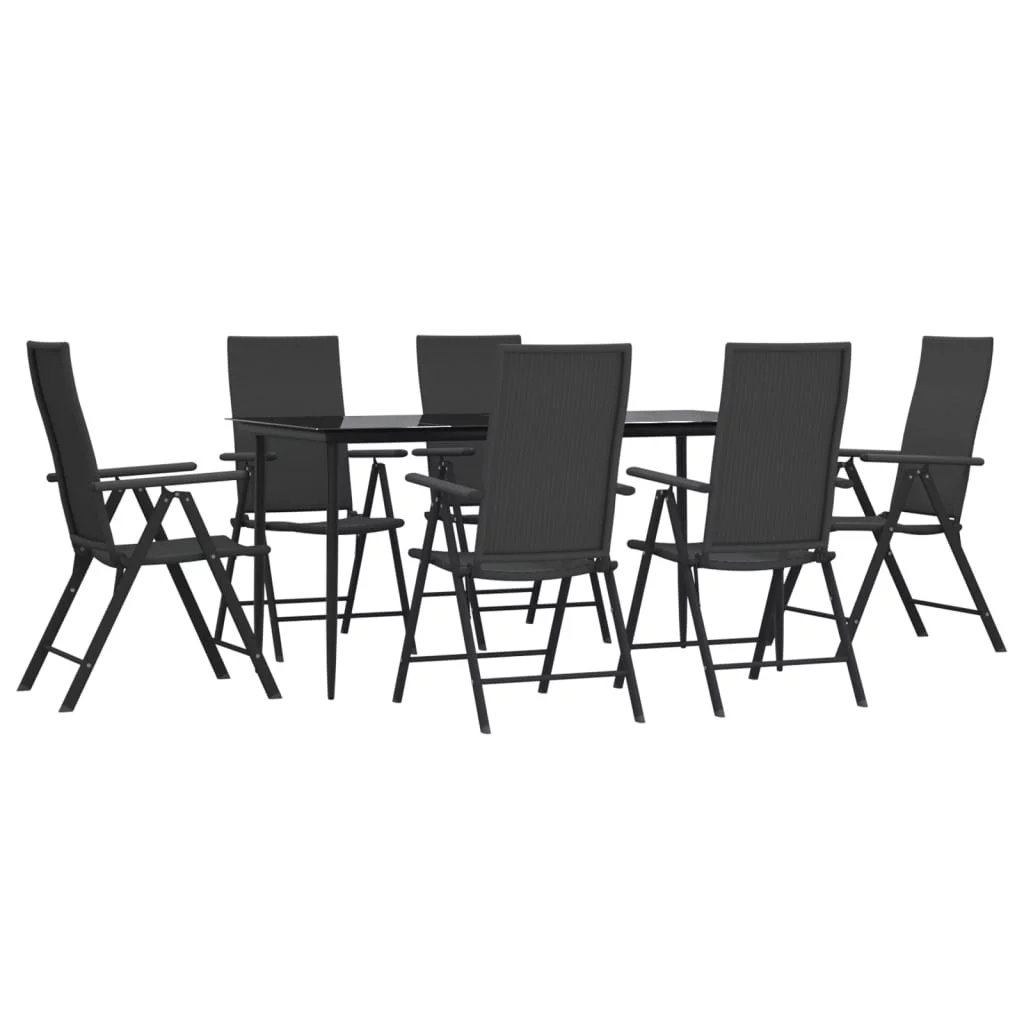 Andoer parcel,Table And Chairs 3156517 Set Poly Rattan 7 Piece Patio Set Patio Table And Chairs Set Table Set PatioTable Set Rewis Barash 1102470a