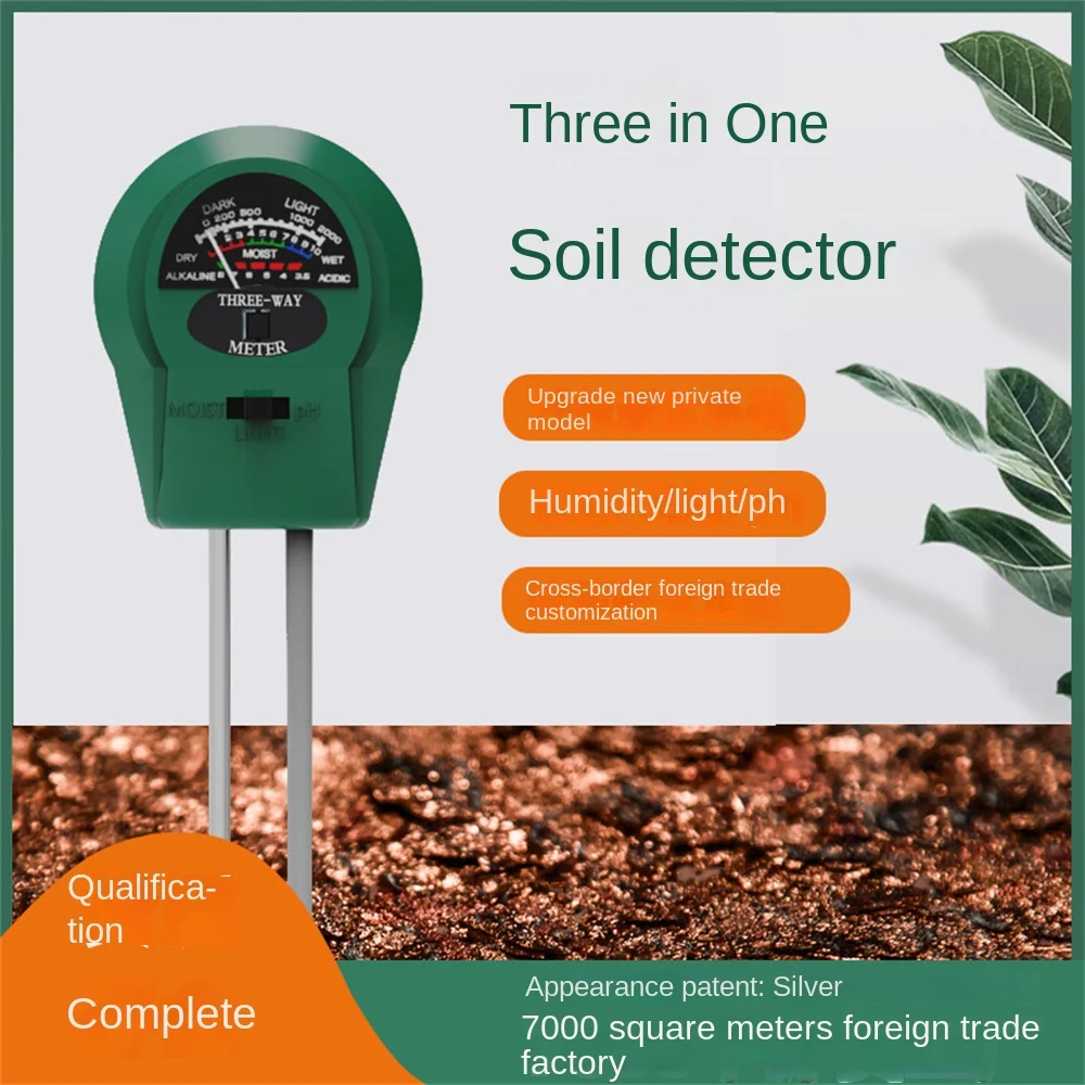 Three-in-one soil detector soil tester foreign trade soil flower soil ph meter soil hygrometer