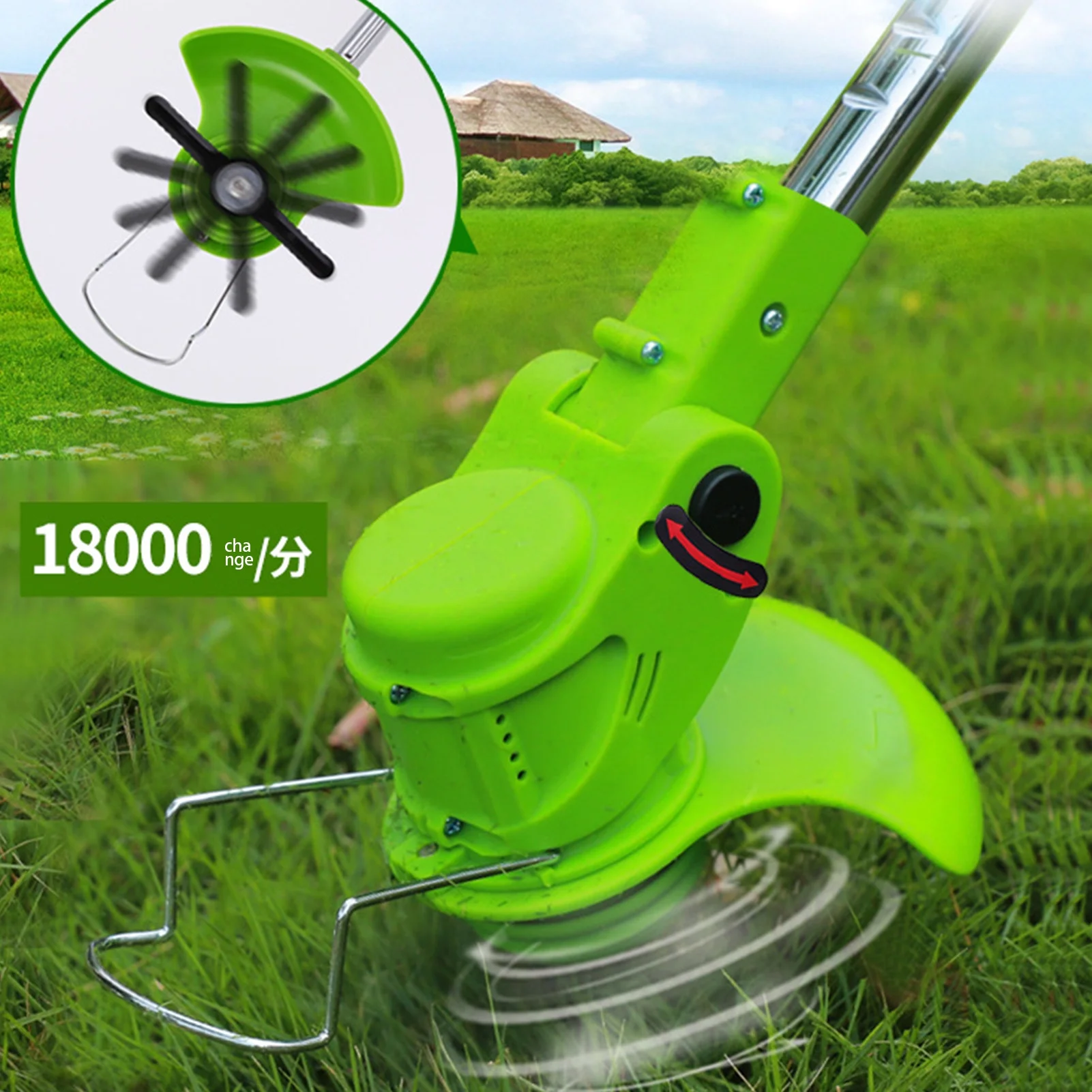 WZTO Brush Cutter | 24V Grass Cutter Brush Trimmer | Striming Brush Edger, Heavy Duty Lawn Tool, Battery Powered Garden Grass Wacker for Home Garden