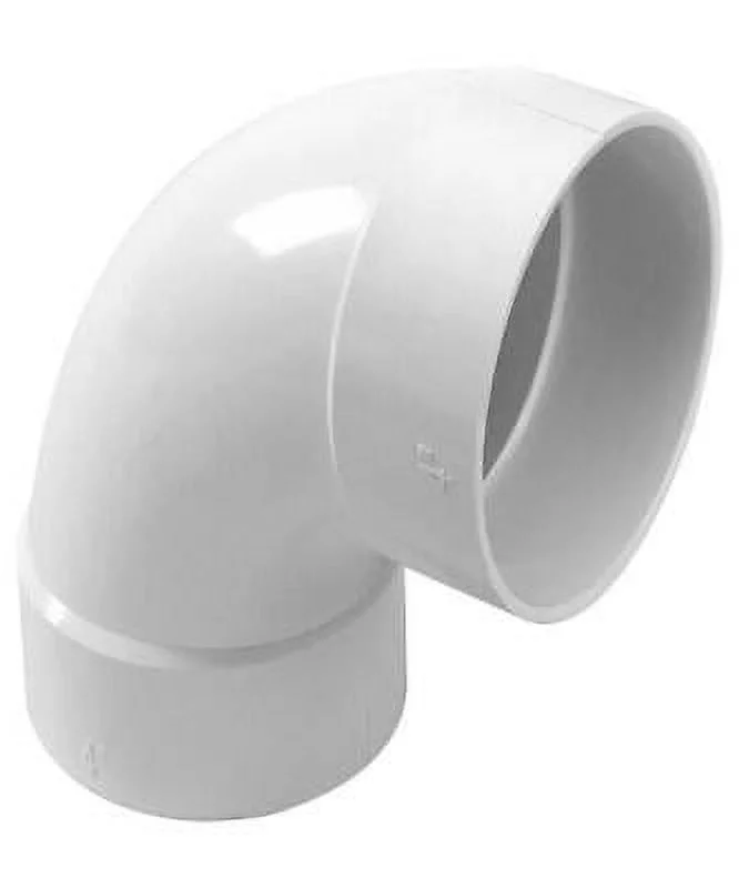 2Pc NDS Schedule 35 4 in. Hub X 4 in. D Hub PVC 4-1/2 in. 90 Degree Elbow 1 pk