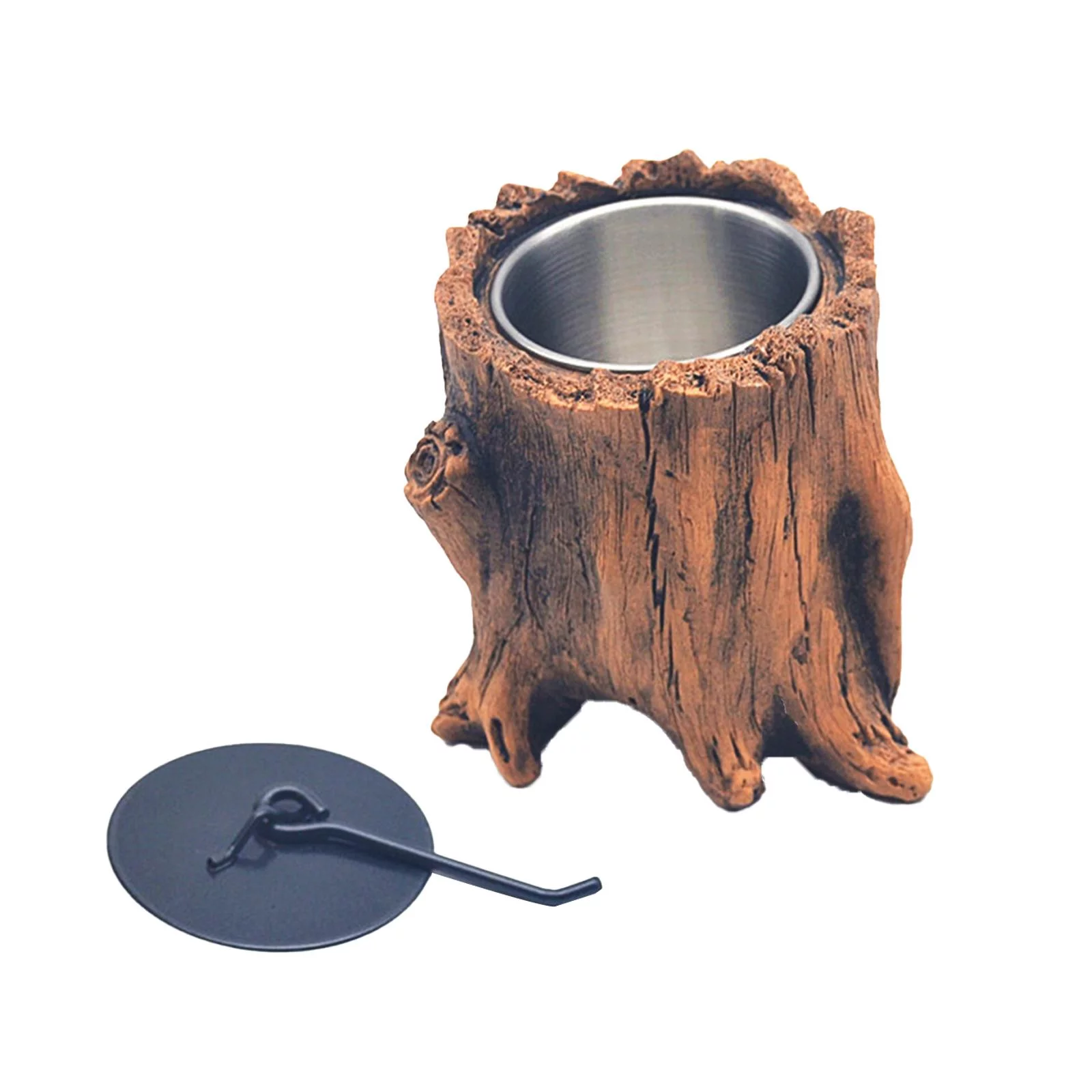 Indoor Stump Portable Fire Bowls for Balconies Terraces Kitchen Brown
