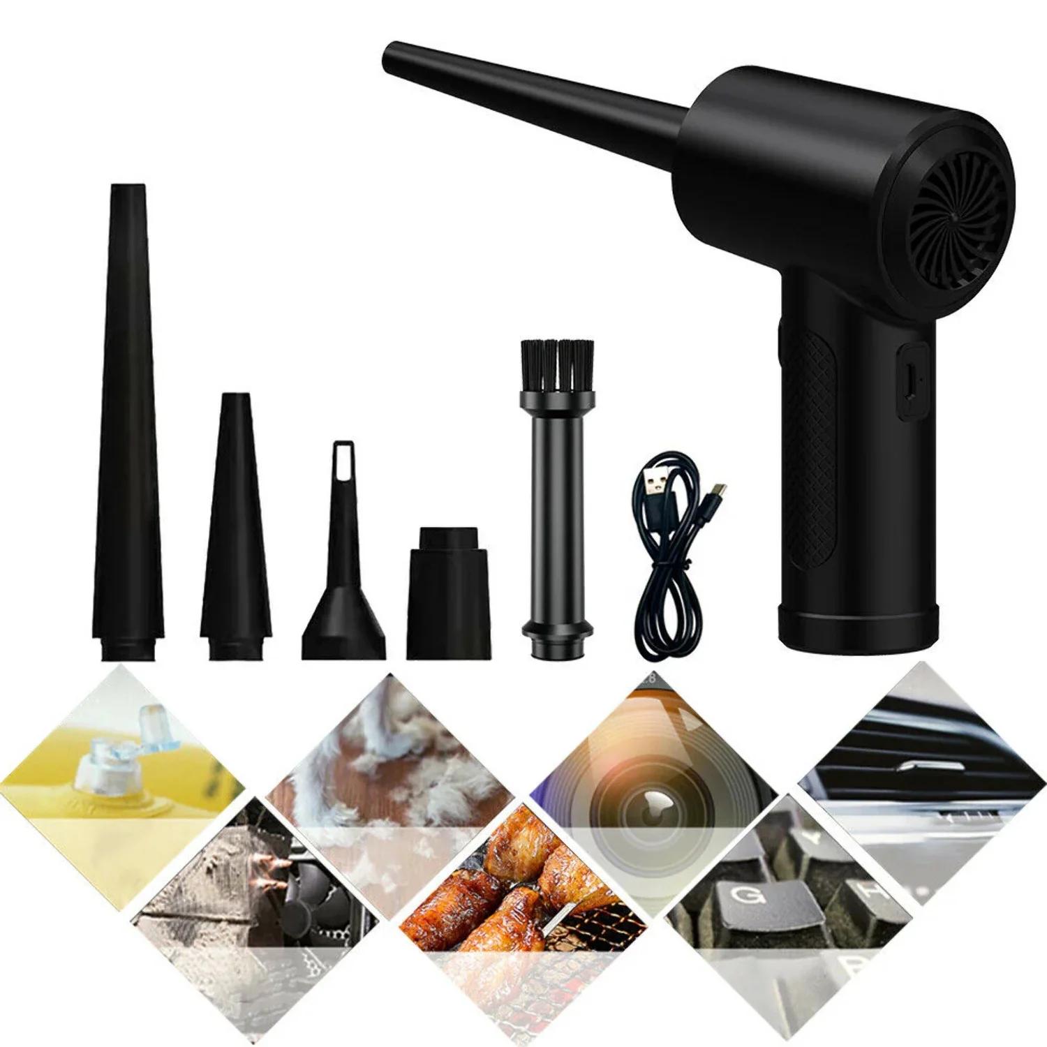 Electric Mini Cordless Air Duster Blower High Pressure for Computer Car Cleaning