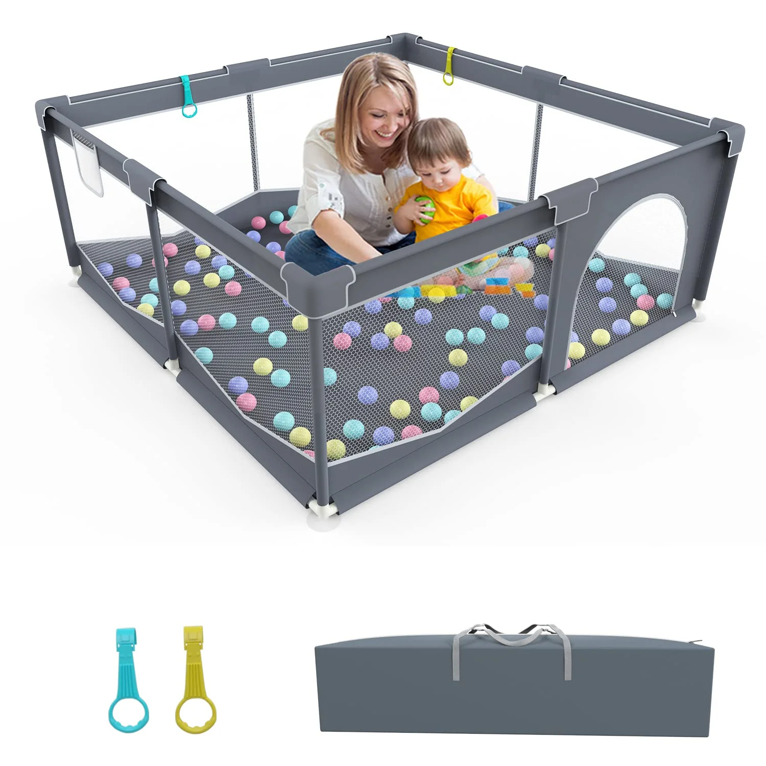 Extra Large Baby Playpen  Large Play Pens for Babies and Toddlers  (71x59x26inch) Baby Play Yards with Anti-Slip Base  Sturdy Kids Indoor & Outdoor Activity Center  Baby Fence with Br