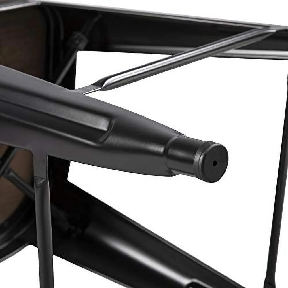 HYHBIBOOM 24Inch Seat Height Style Dining Stools Chairs with Wood Seat/Top and High Backrest  Industrial Metal Counter Height Stool  Modern Kitchen Dining  Chairs Rustic  Black  Set of 4