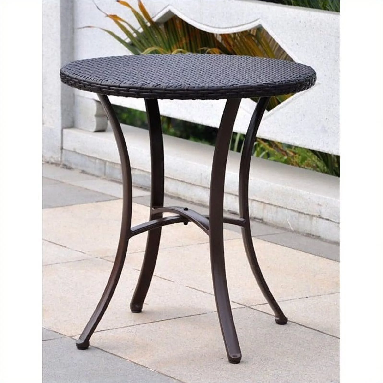 Pemberly Row Patio Bistro Table in Chocolate