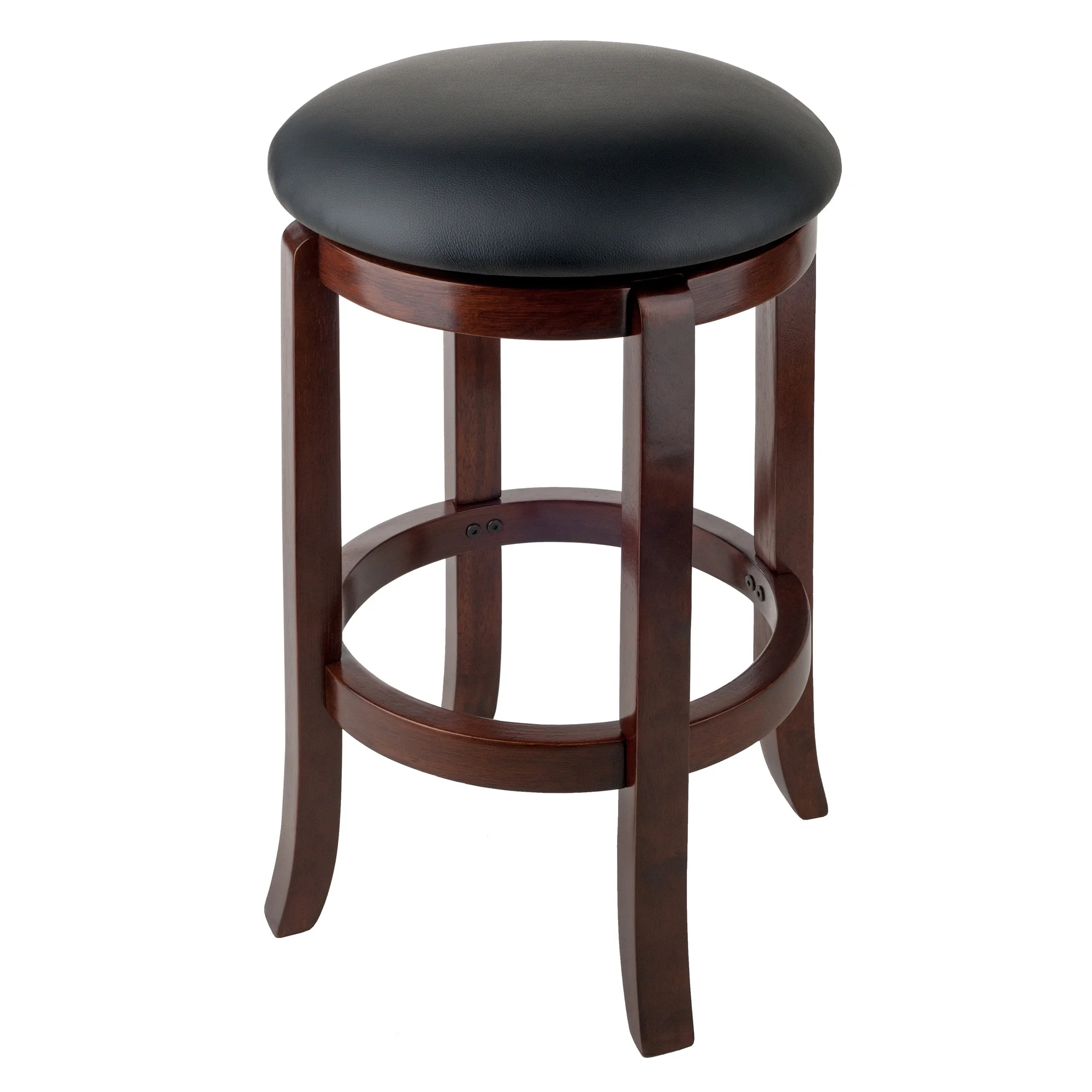 Winsome Wood Walcott Swivel Seat Counter Stool, Black and Walnut