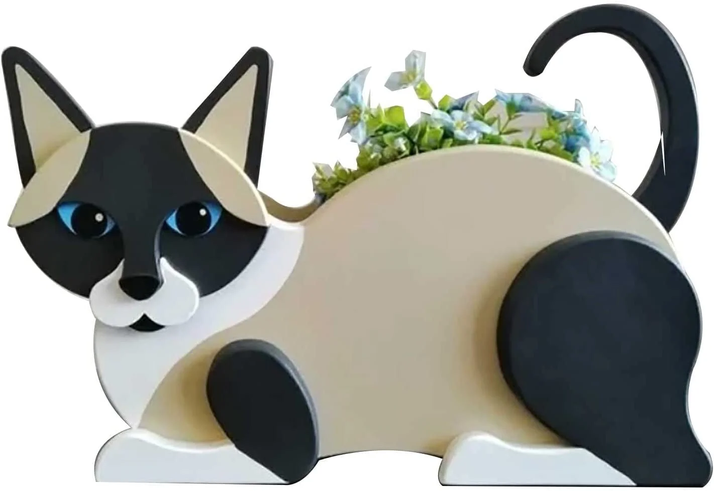 Coldlike Garden Cat Planters Animal Shaped Flower Pots Garden Pet Kitten Planters Animal Shaped Decoration for Outdoor Indoor Plants Storage Container