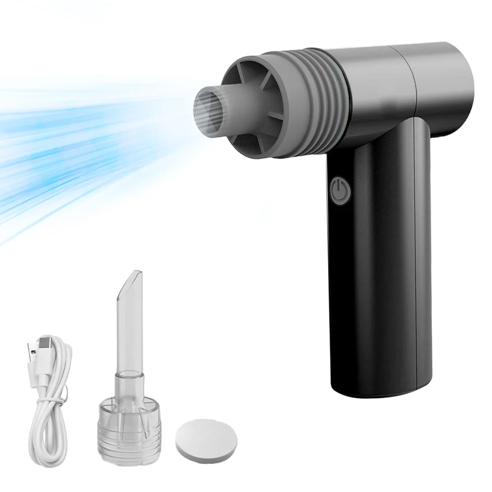 Electric Air Duster,100000rpm Turbo Fan Blower Built-in 3x1100mah Built-in 3x1100mah Battery Handheld Compressed Air Fan Dual-purpose Removal Dual-purpose Removal Battery Portable Handheld