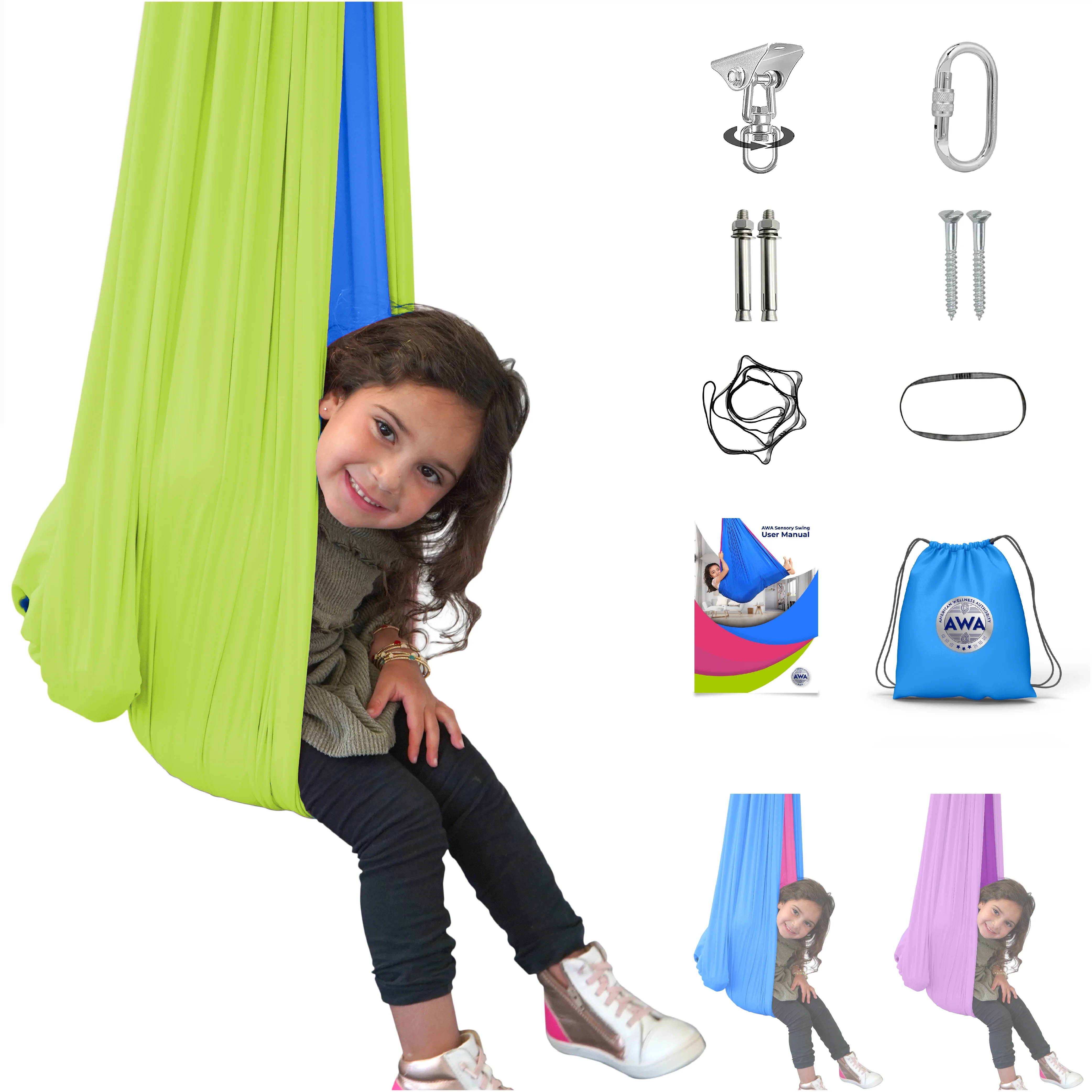 American Wellness Authority Sensory Swing Indoor for Kids & Adults with Special Needs (Includes Hardware) Indoor Swing for Kids & Adults with Autism, ADHD, and Sensory Processing Challenges