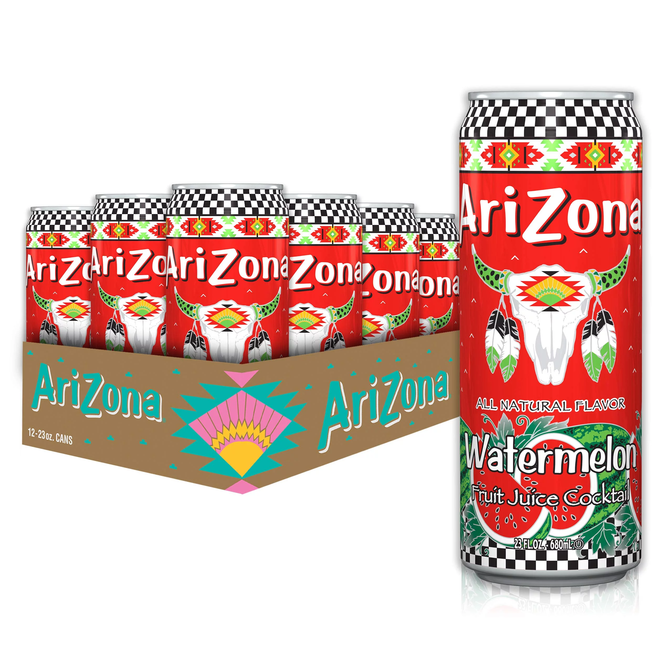 Quench Your Thirst with Arizona Watermelon Drink - Big Can, 23 Fl Oz X Pack Of 12 - The Perfect Refreshment for Every Occasion!