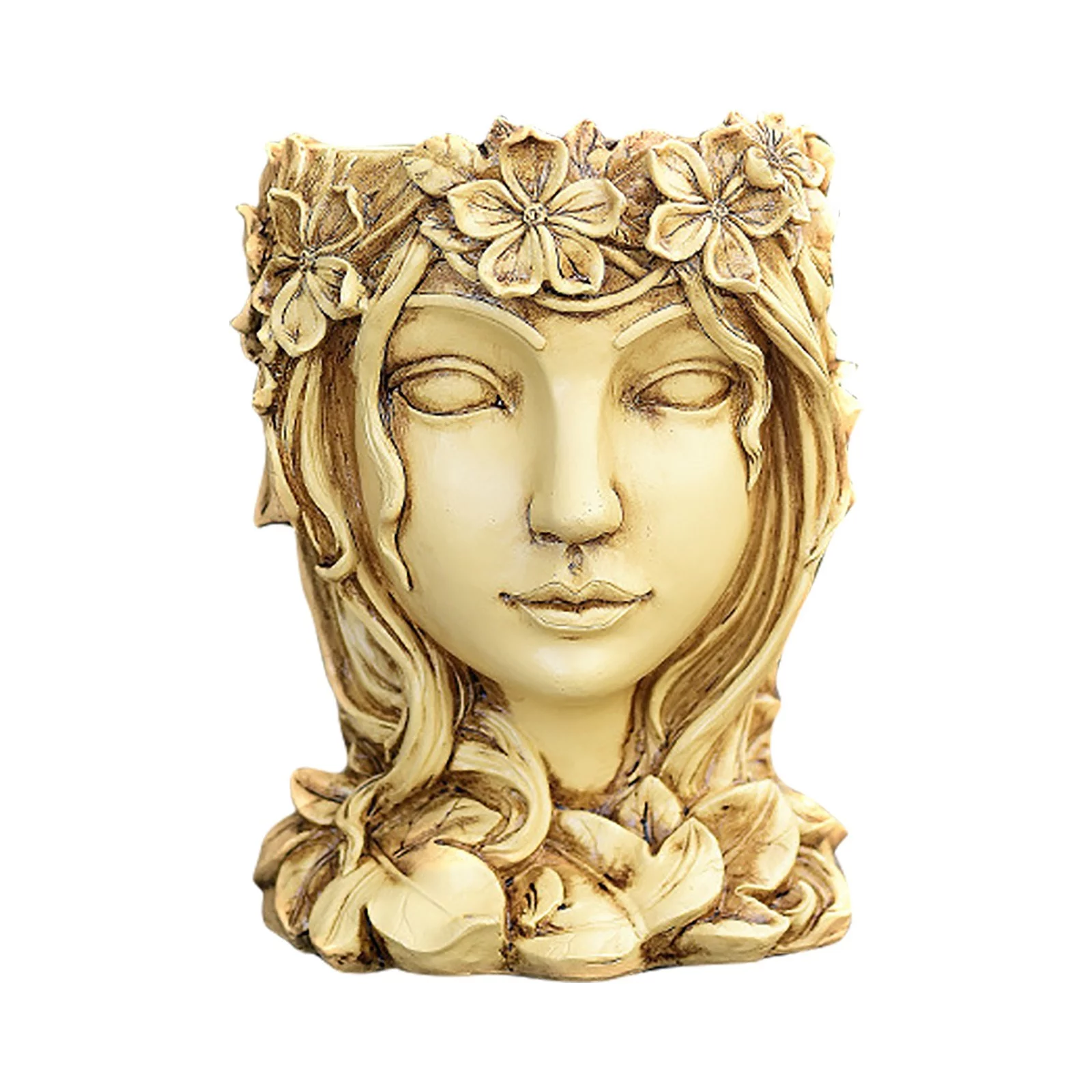 Head Planter Face Flower Pot Decorative Girl Statue Planter Pot Indoor Outdoor