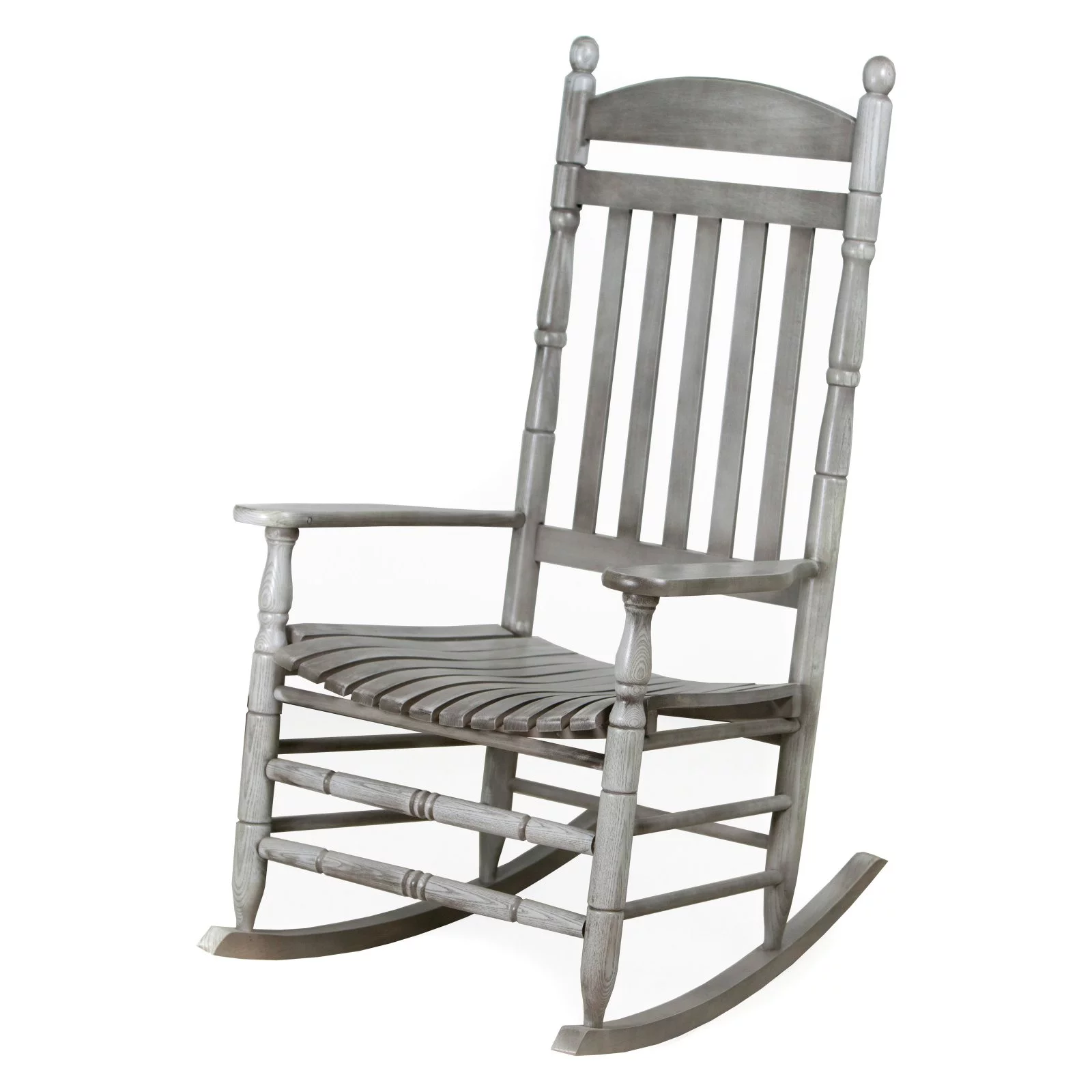 Hinkle Riverside Round Post Slat Back Wood Patio Rocking Chair