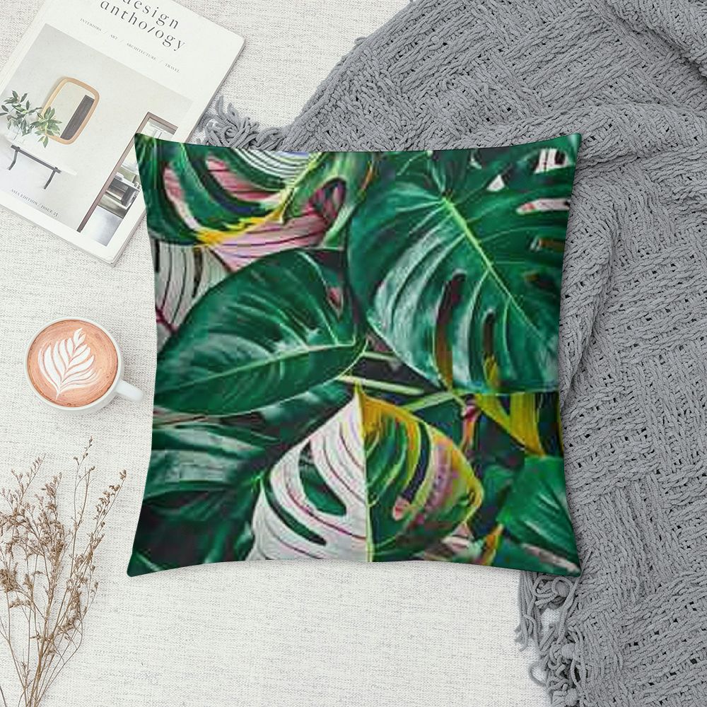 Throw Pillow Cover Tropical Green Leaves Summer Palm Leaf Hawaii California Tree Jungle Decor Lumbar Pillow Case Cushion for Sofa Couch Bed Standard Queen