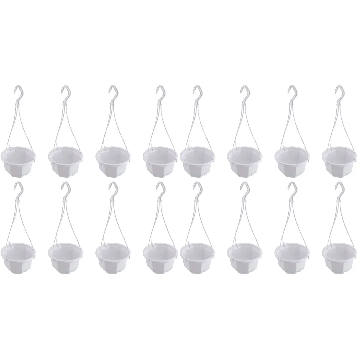 Frcolor Planter Hanging Wall Plastic Plant Flower Basket Succulent Mounted Baskets Container Fence Railing Round Chain Pots Pot