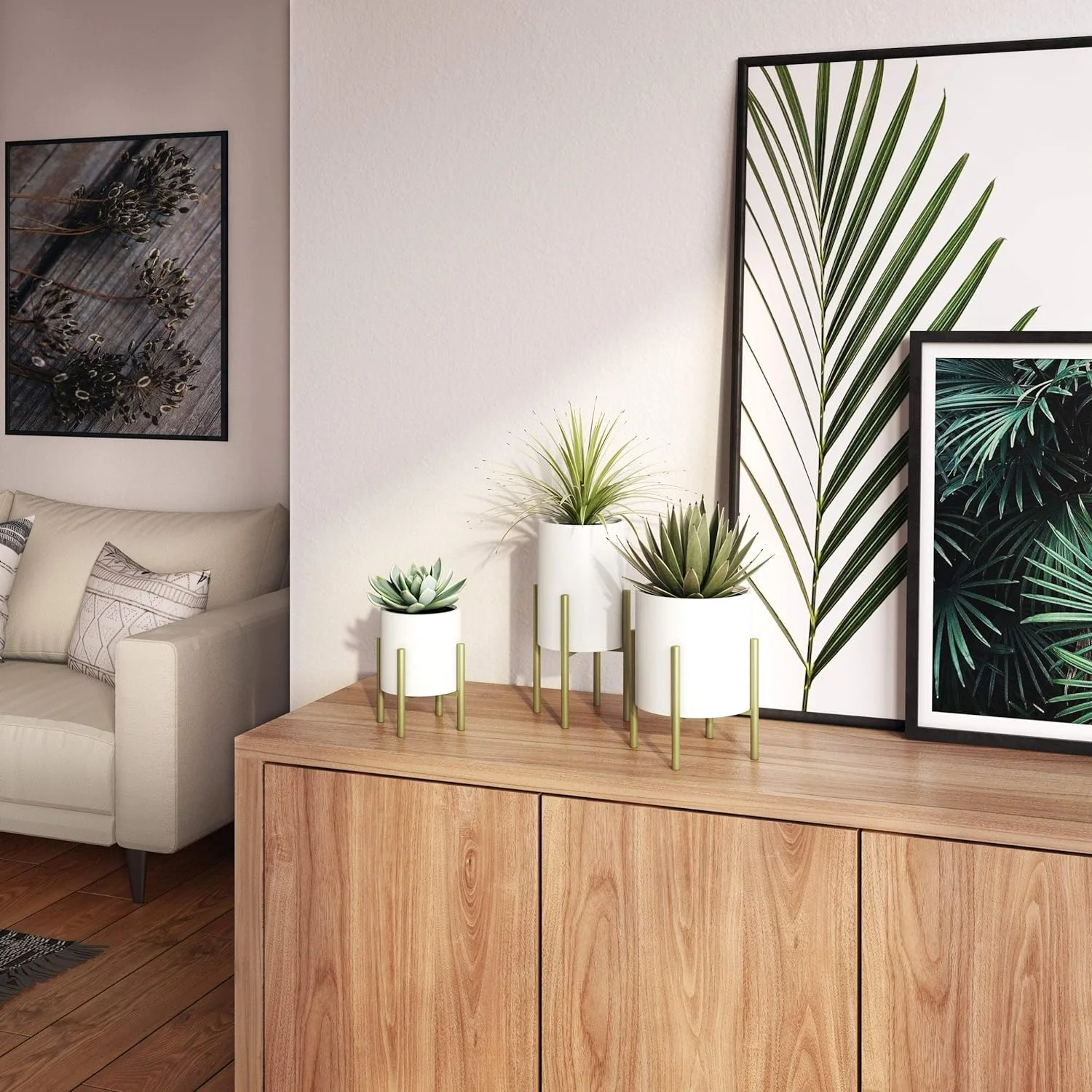 Small Mid Century Modern Planters (Set of 3) - 10.5