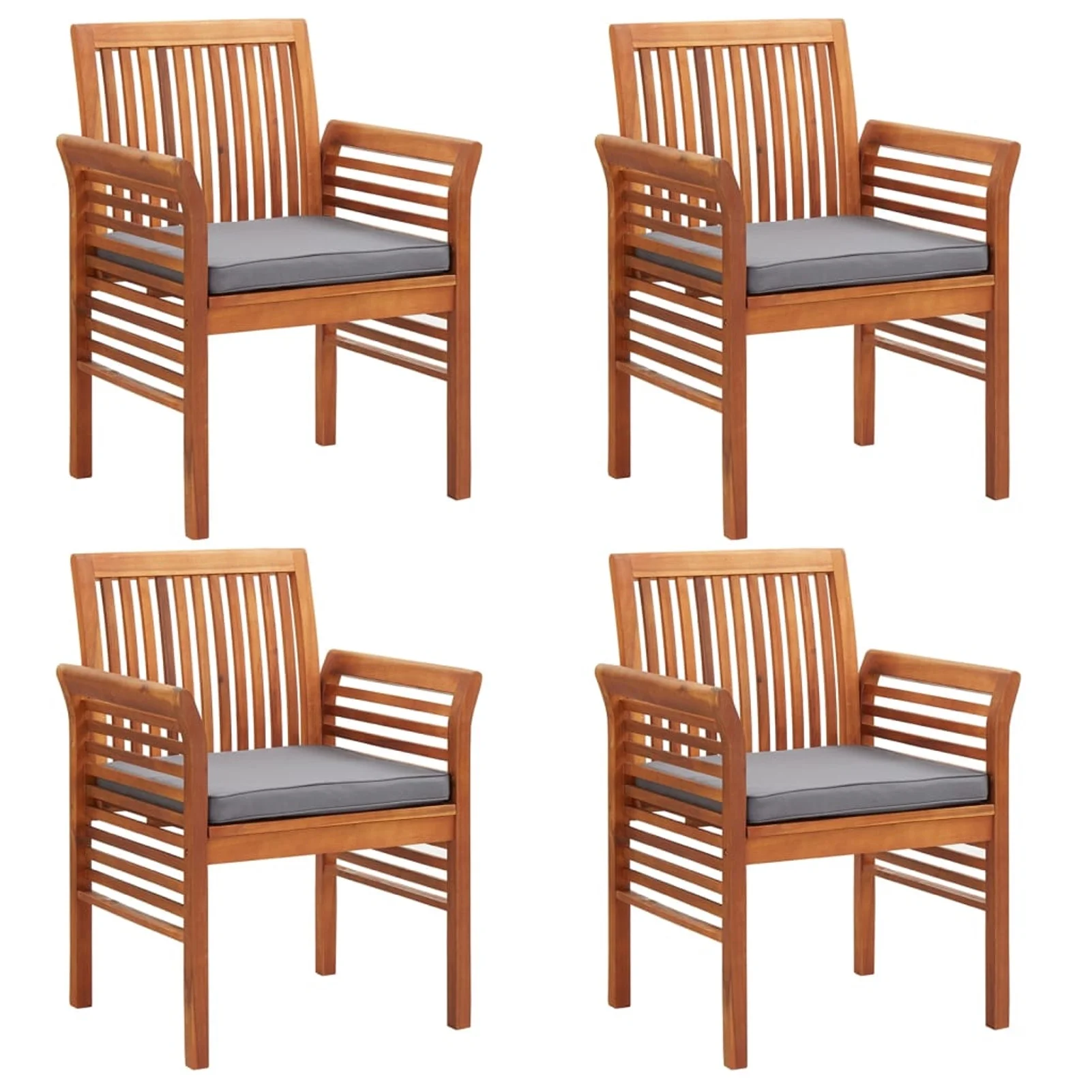Irfora Patio Dining Chairs with Cushions 4 pcs Solid Wood Acacia